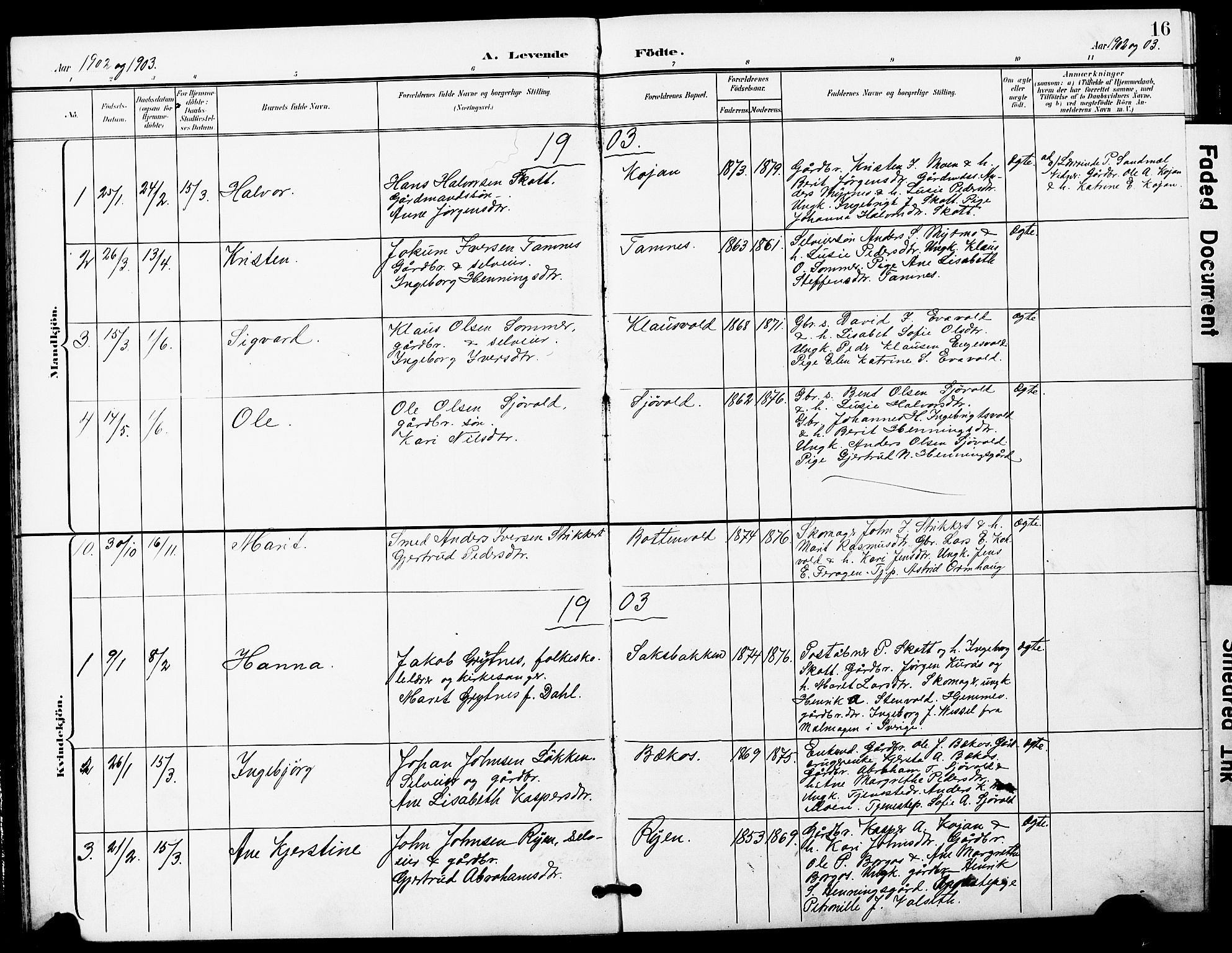 Ministerialprotokoller, klokkerbøker og fødselsregistre - Sør-Trøndelag, AV/SAT-A-1456/683/L0950: Parish register (copy) no. 683C02, 1897-1918, p. 16