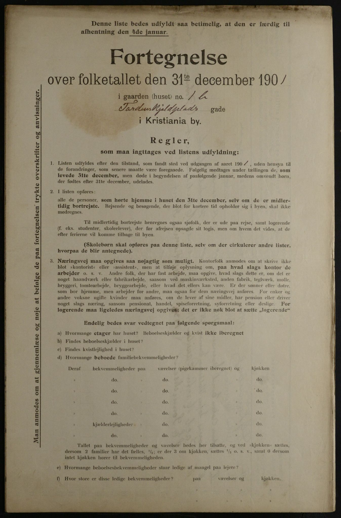 OBA, Municipal Census 1901 for Kristiania, 1901, p. 17492