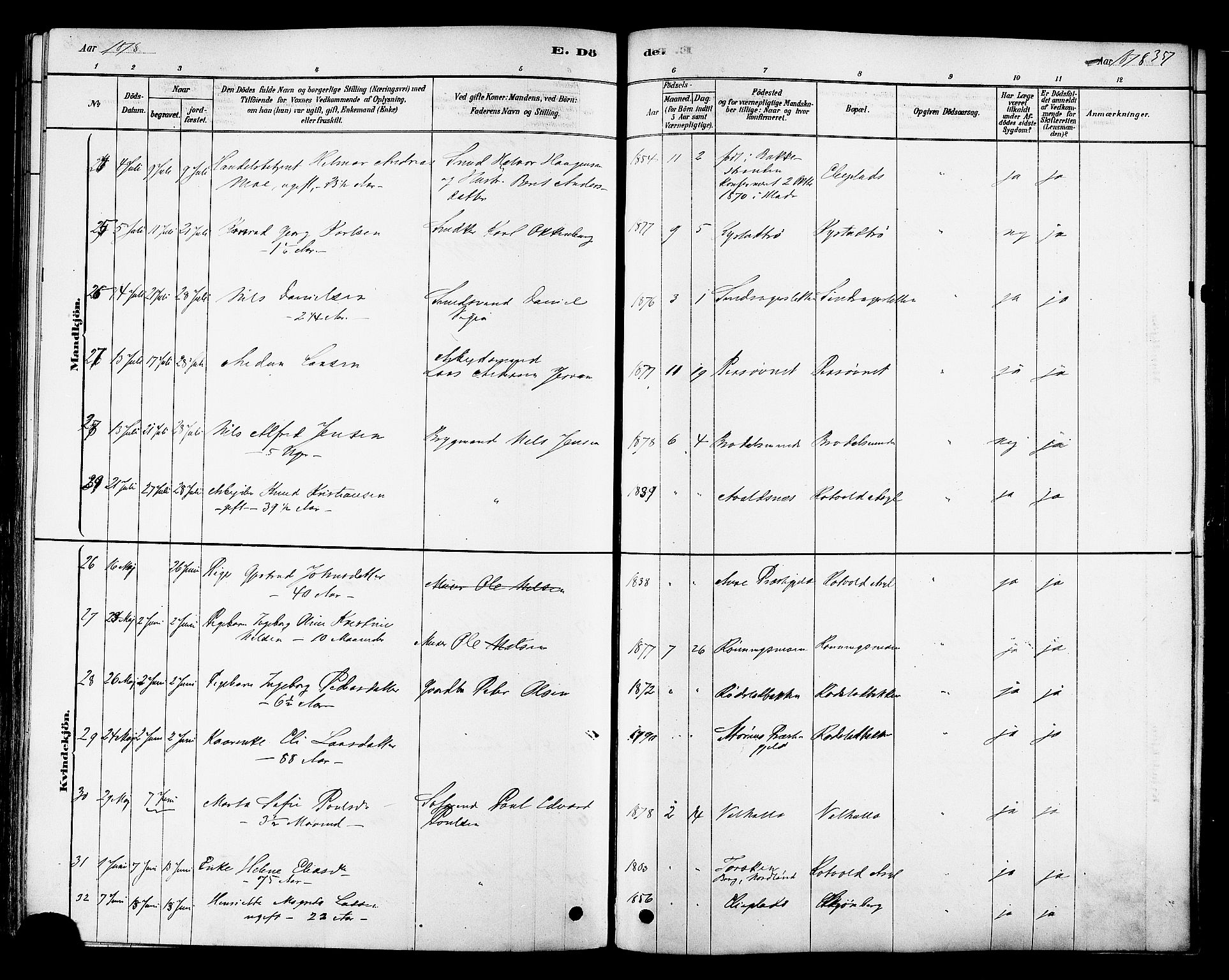 Ministerialprotokoller, klokkerbøker og fødselsregistre - Sør-Trøndelag, AV/SAT-A-1456/606/L0294: Parish register (official) no. 606A09, 1878-1886, p. 357