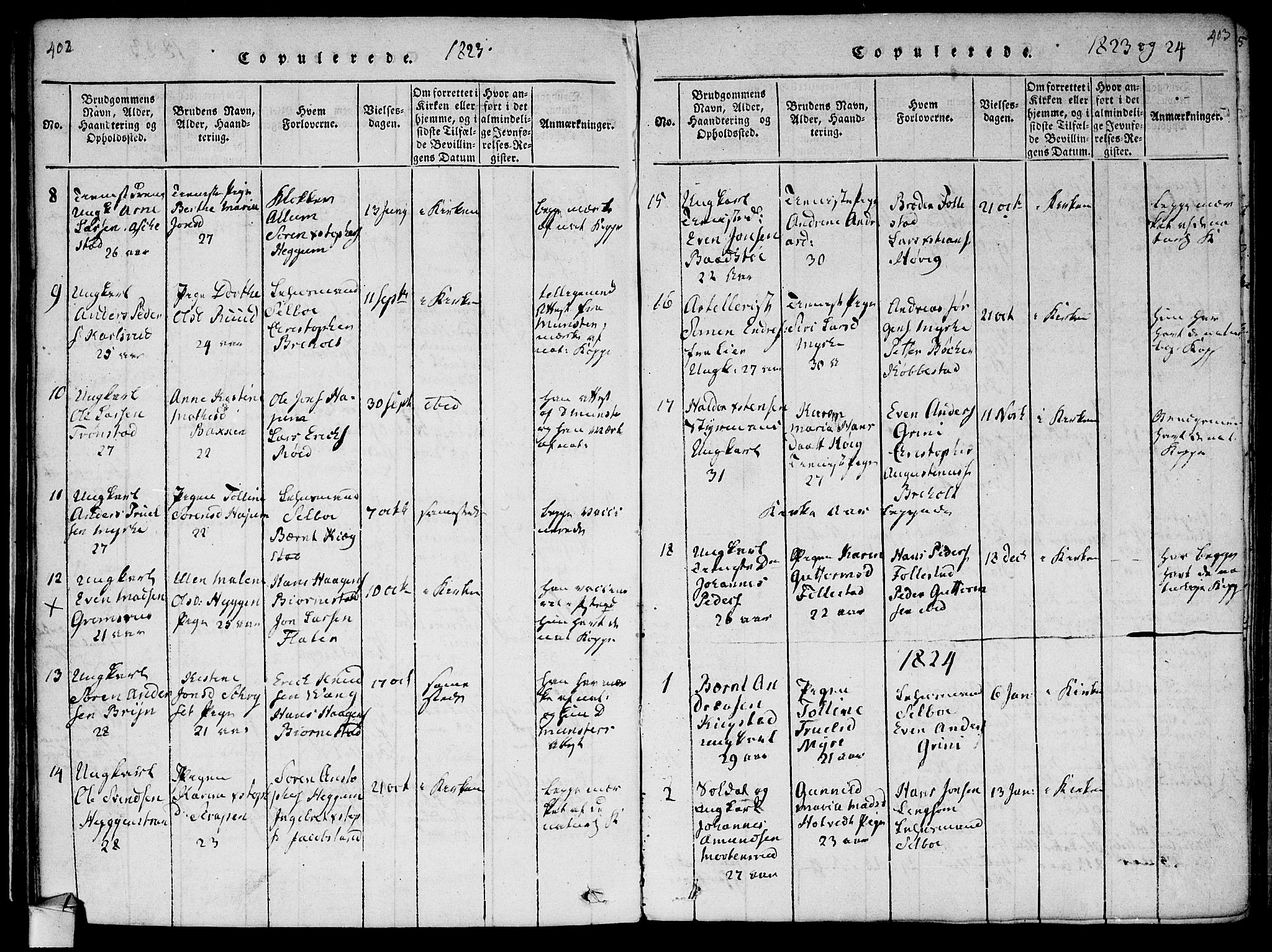Røyken kirkebøker, SAKO/A-241/F/Fa/L0004: Parish register (official) no. 4, 1814-1832, p. 402-403