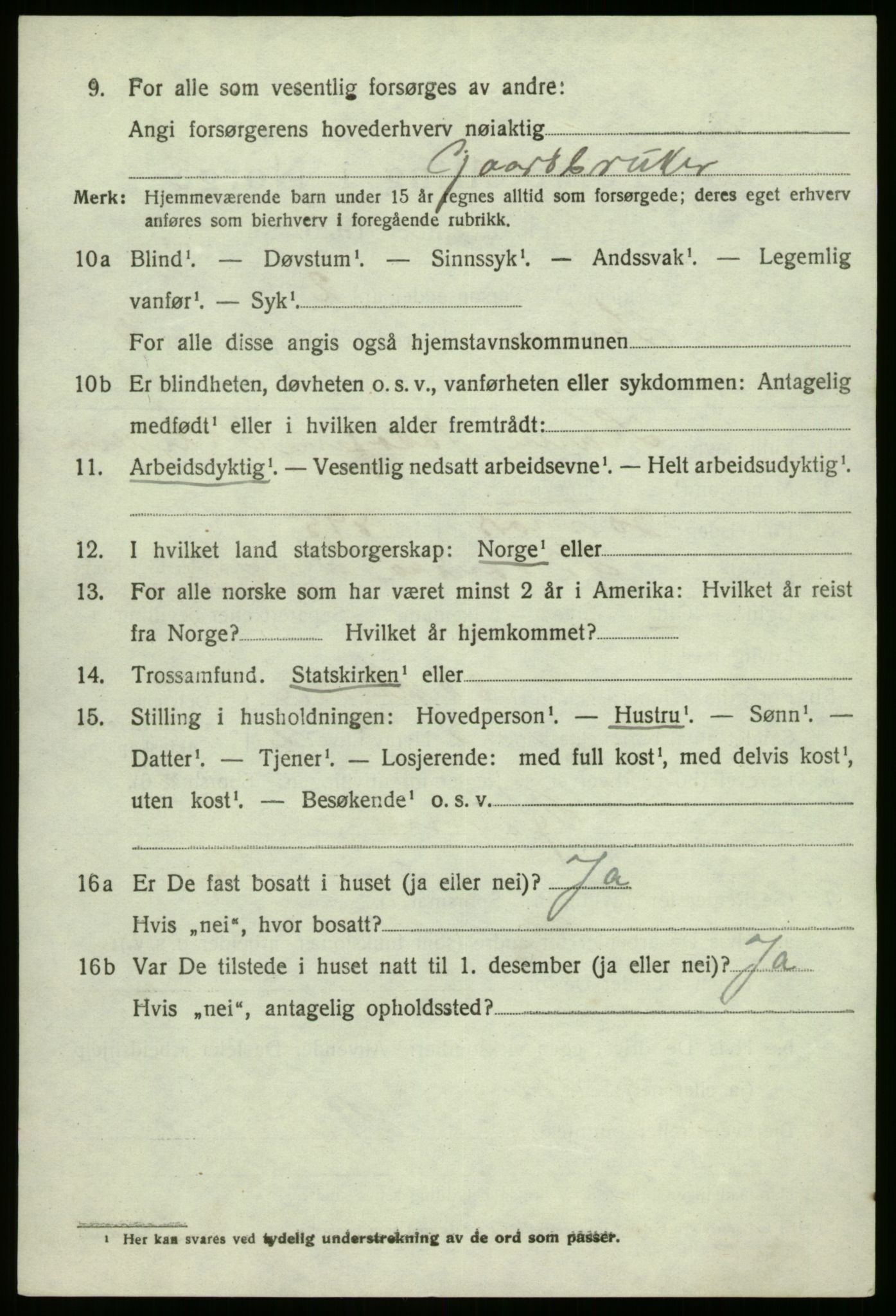 SAB, 1920 census for Kinn, 1920, p. 2724