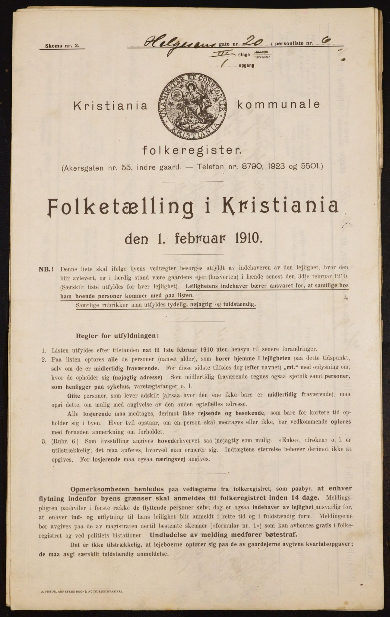 OBA, Municipal Census 1910 for Kristiania, 1910, p. 36657