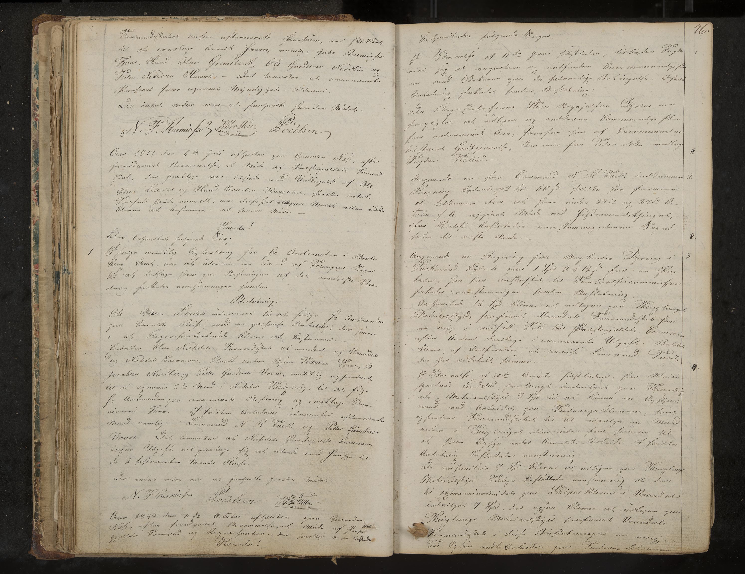 Nissedal formannskap og sentraladministrasjon, IKAK/0830021-1/A/L0001: Møtebok, 1838-1870, p. 46