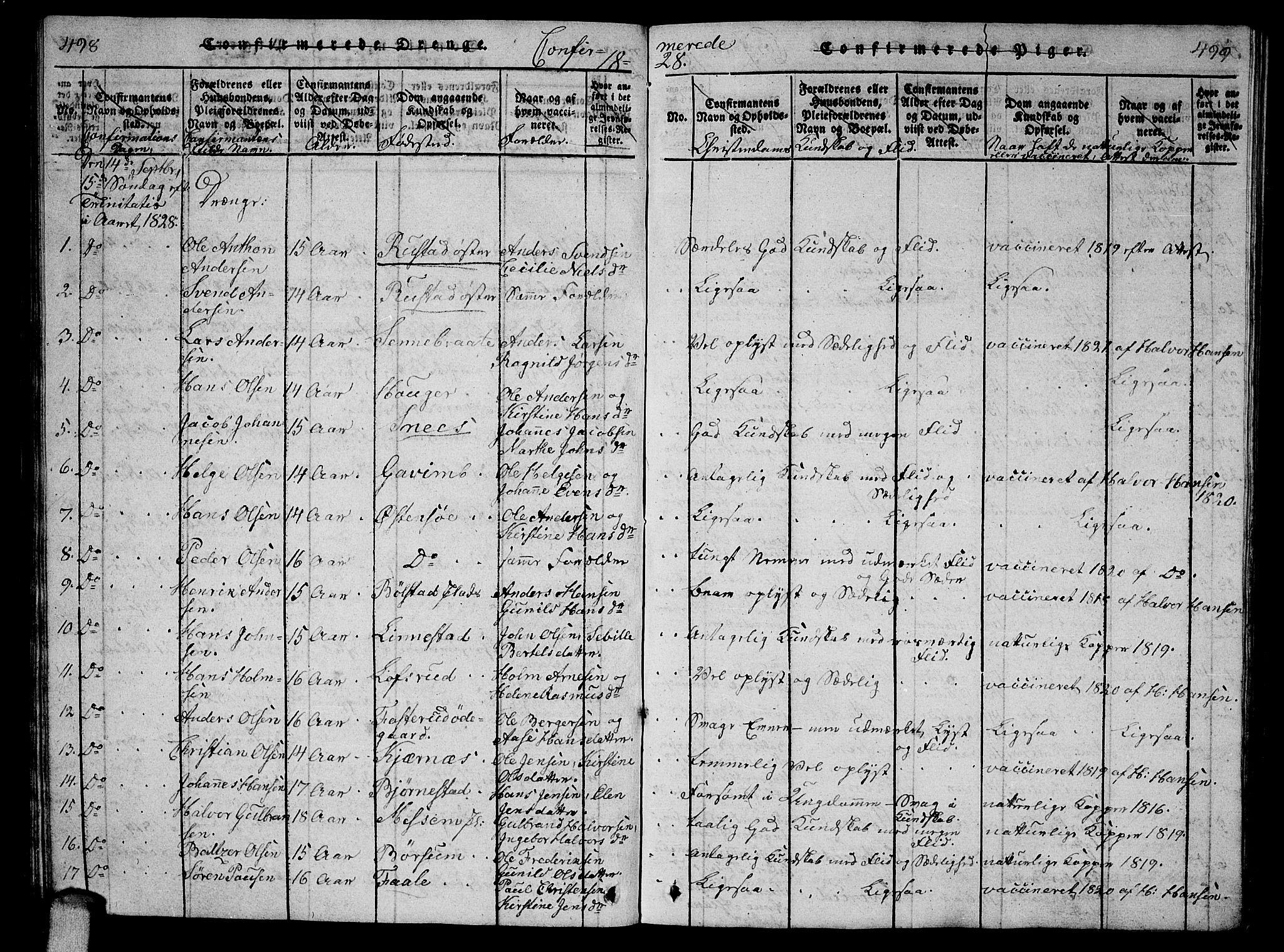 Ås prestekontor Kirkebøker, SAO/A-10894/G/Ga/L0002: Parish register (copy) no. I 2, 1820-1836, p. 498-499