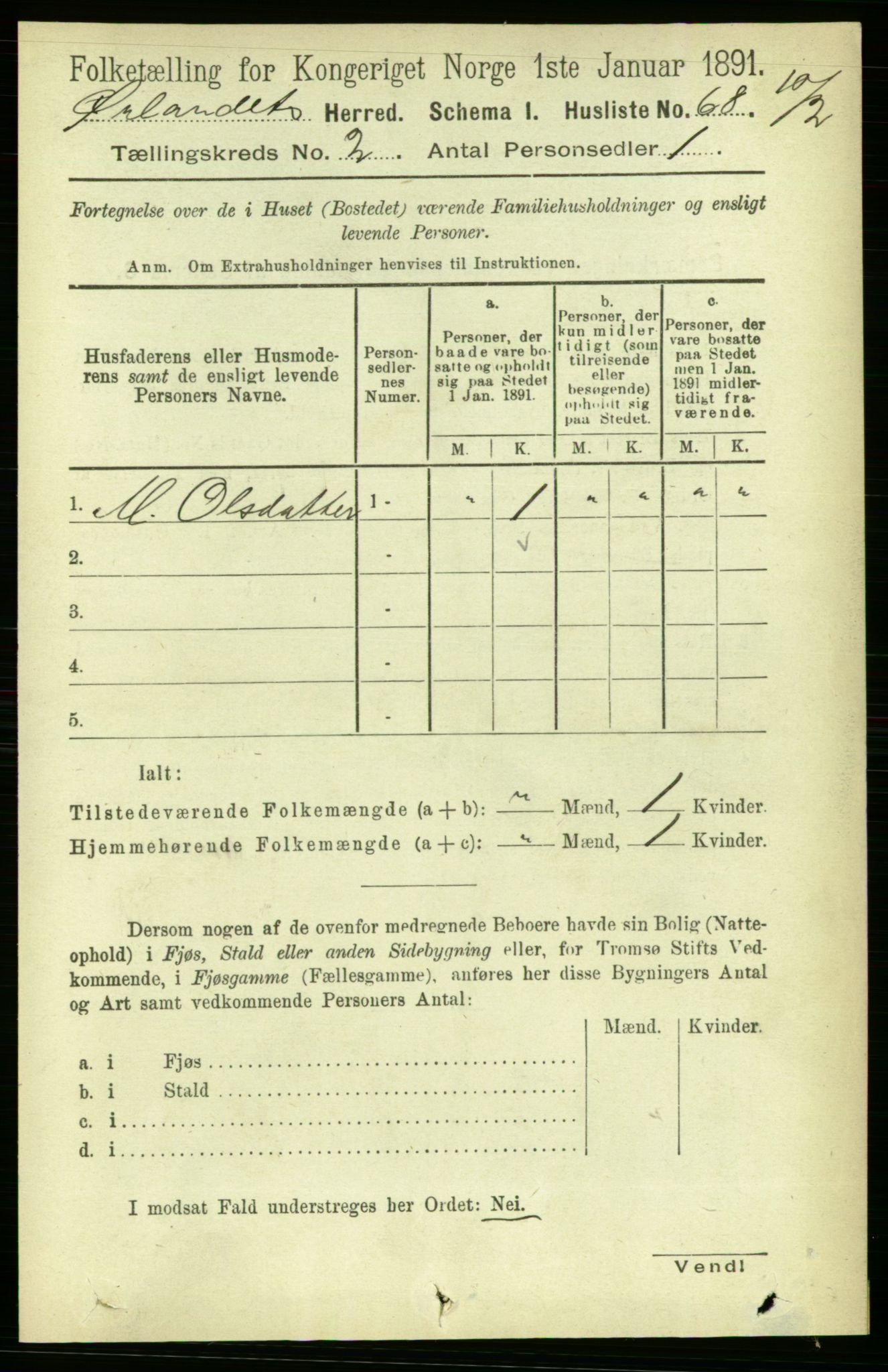 RA, 1891 census for 1621 Ørland, 1891, p. 479