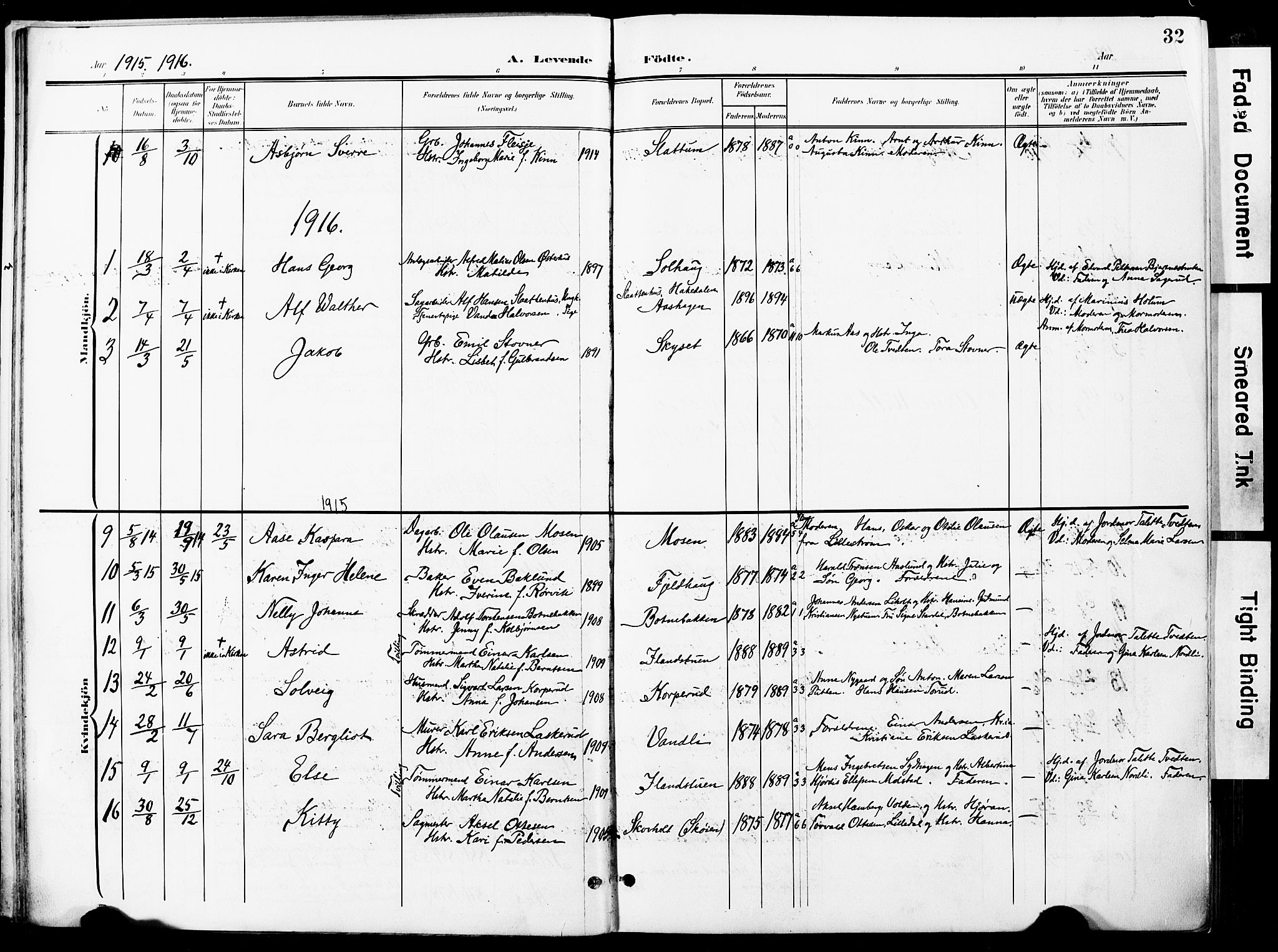 Nittedal prestekontor Kirkebøker, AV/SAO-A-10365a/F/Fa/L0008: Parish register (official) no. I 8, 1902-1926, p. 32