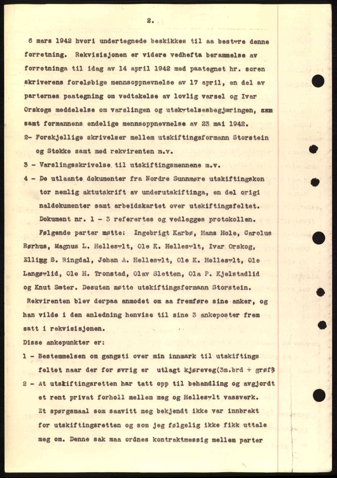 Nordre Sunnmøre sorenskriveri, AV/SAT-A-0006/1/2/2C/2Ca: Mortgage book no. A15, 1942-1943, Diary no: : 20/1943