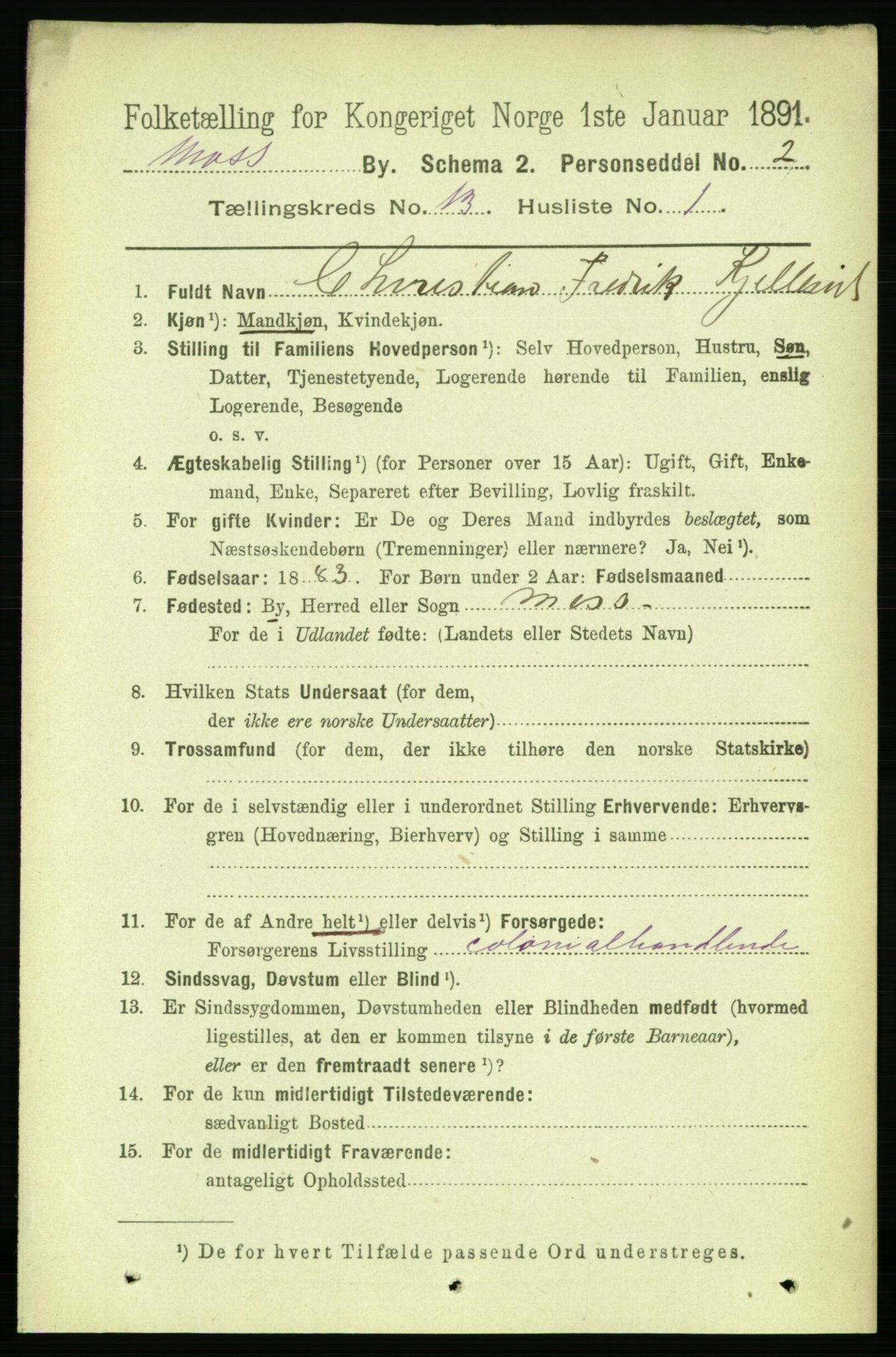 RA, 1891 census for 0104 Moss, 1891, p. 6525