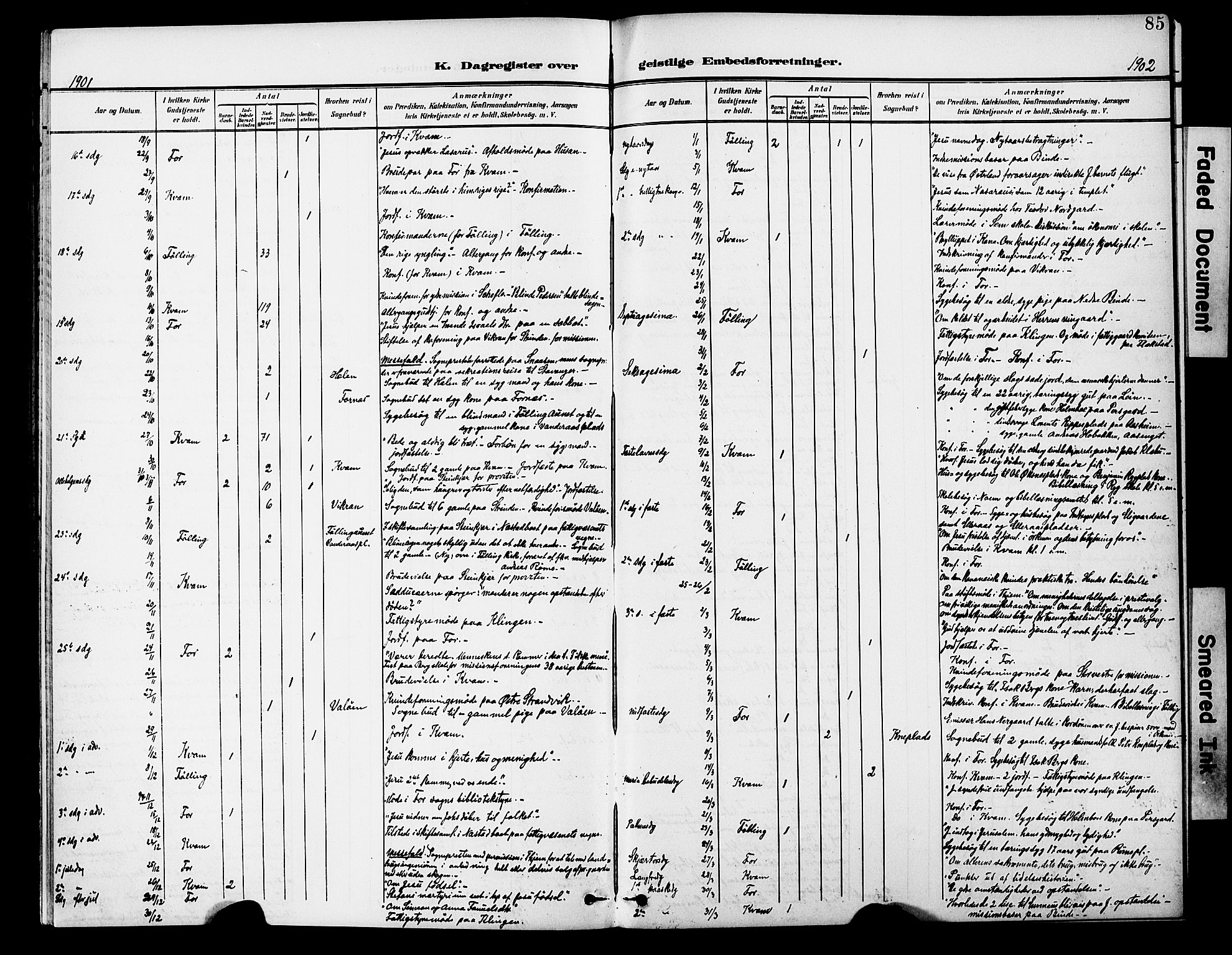 Ministerialprotokoller, klokkerbøker og fødselsregistre - Nord-Trøndelag, AV/SAT-A-1458/746/L0452: Parish register (official) no. 746A09, 1900-1908, p. 85