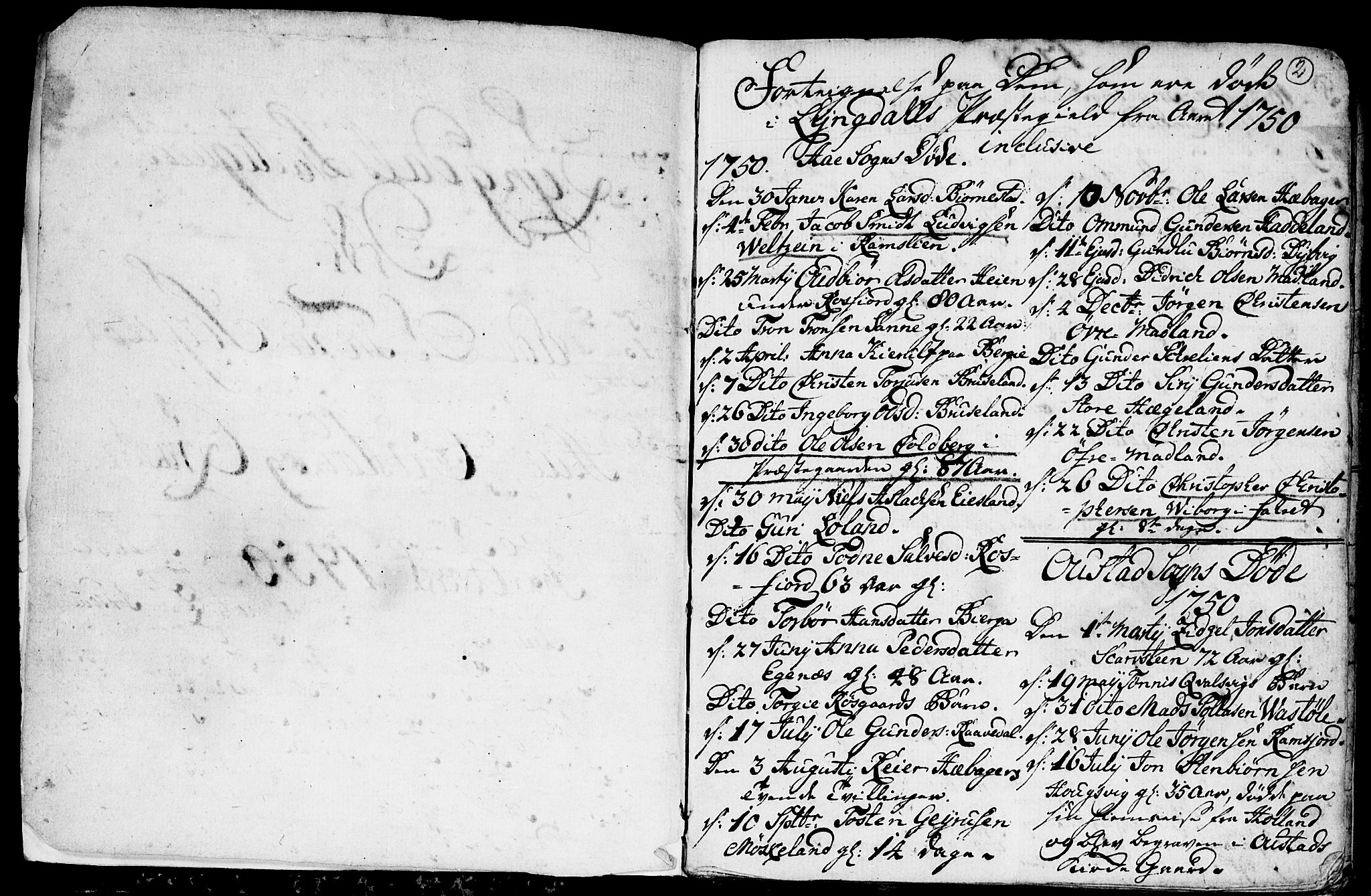 Lyngdal sokneprestkontor, SAK/1111-0029/F/Fa/Fac/L0003: Parish register (official) no. A 3, 1750-1803, p. 2