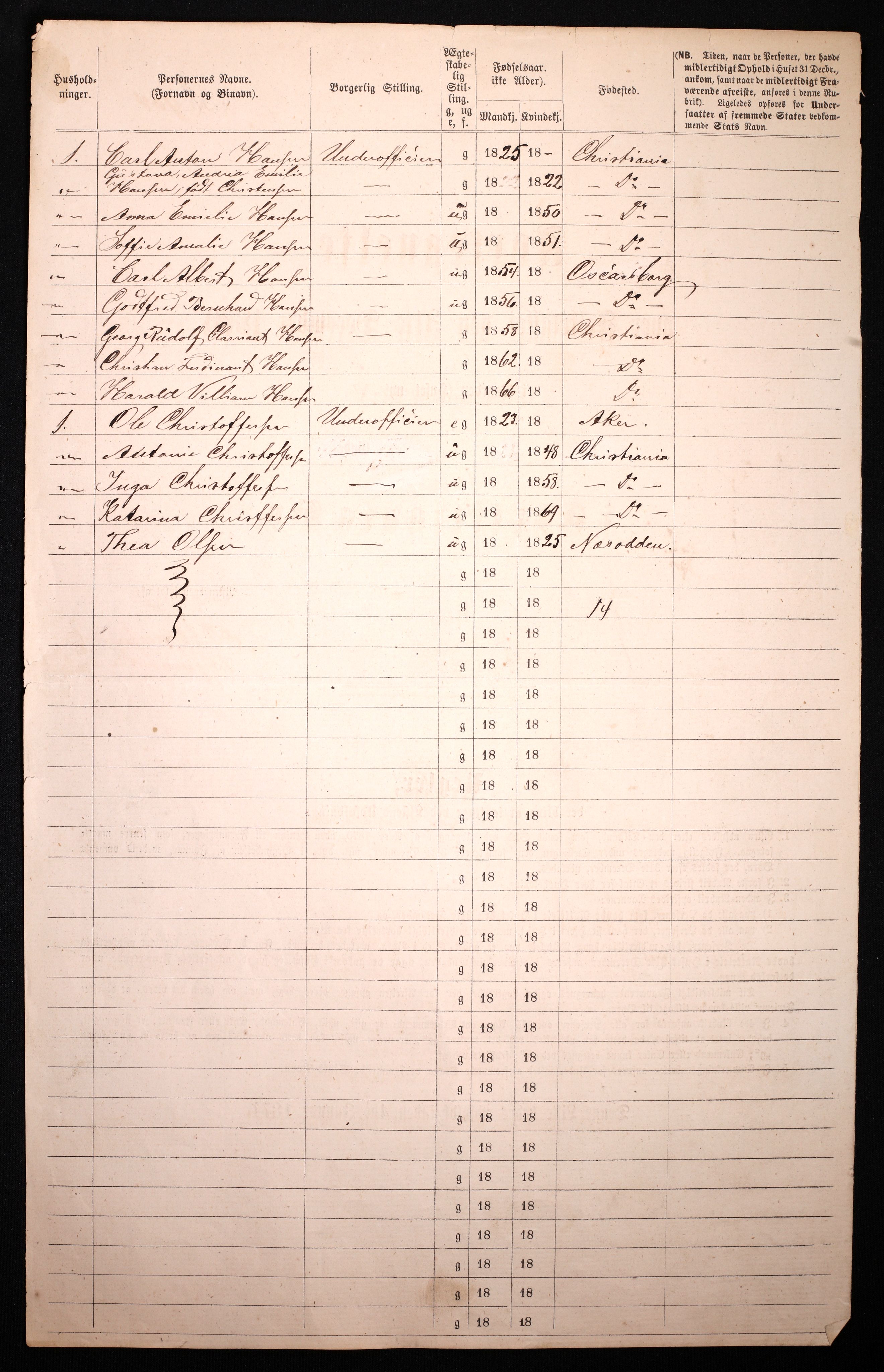 RA, 1870 census for 0301 Kristiania, 1870, p. 137