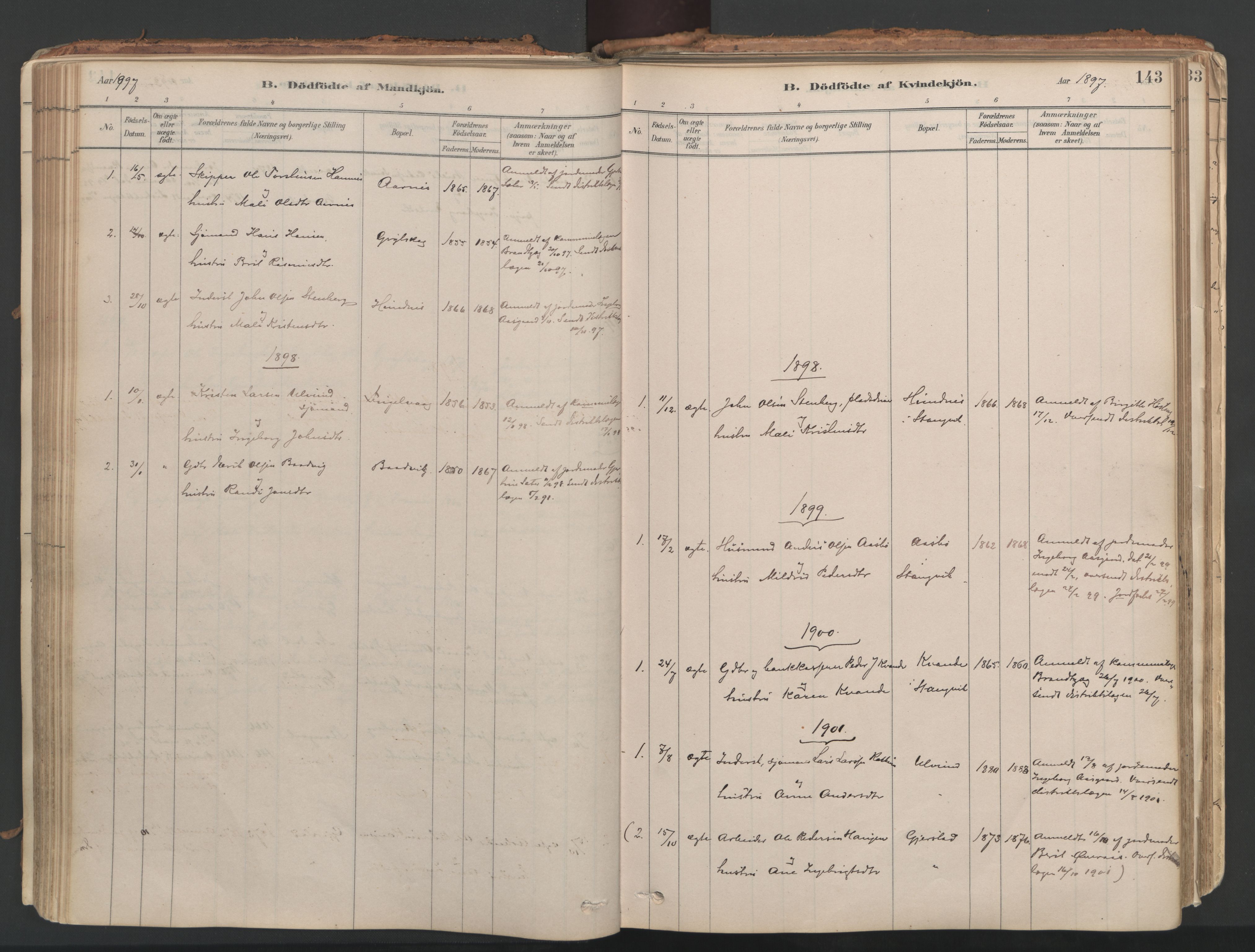 Ministerialprotokoller, klokkerbøker og fødselsregistre - Møre og Romsdal, AV/SAT-A-1454/592/L1029: Parish register (official) no. 592A07, 1879-1902, p. 143