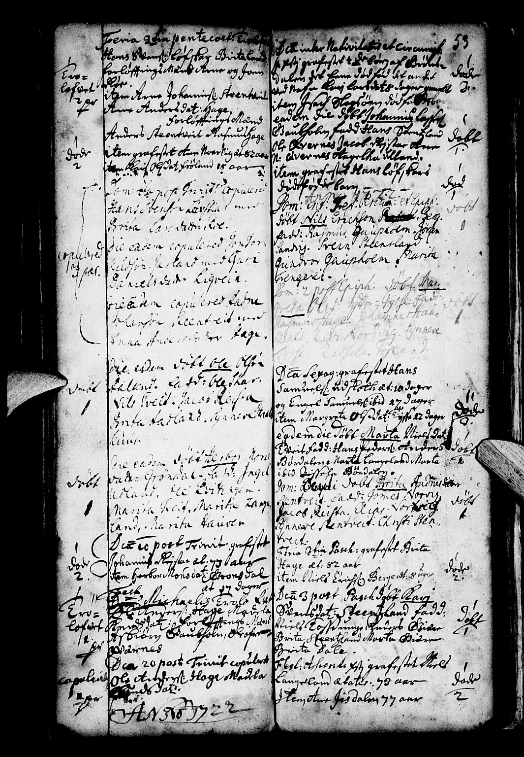 Os sokneprestembete, SAB/A-99929: Parish register (official) no. A 4, 1669-1760, p. 53