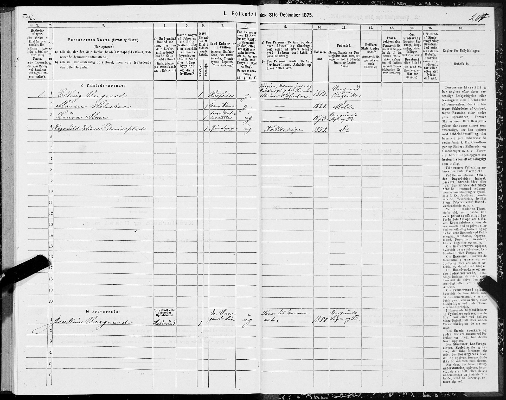 SAT, 1875 census for 1531P Borgund, 1875, p. 5264