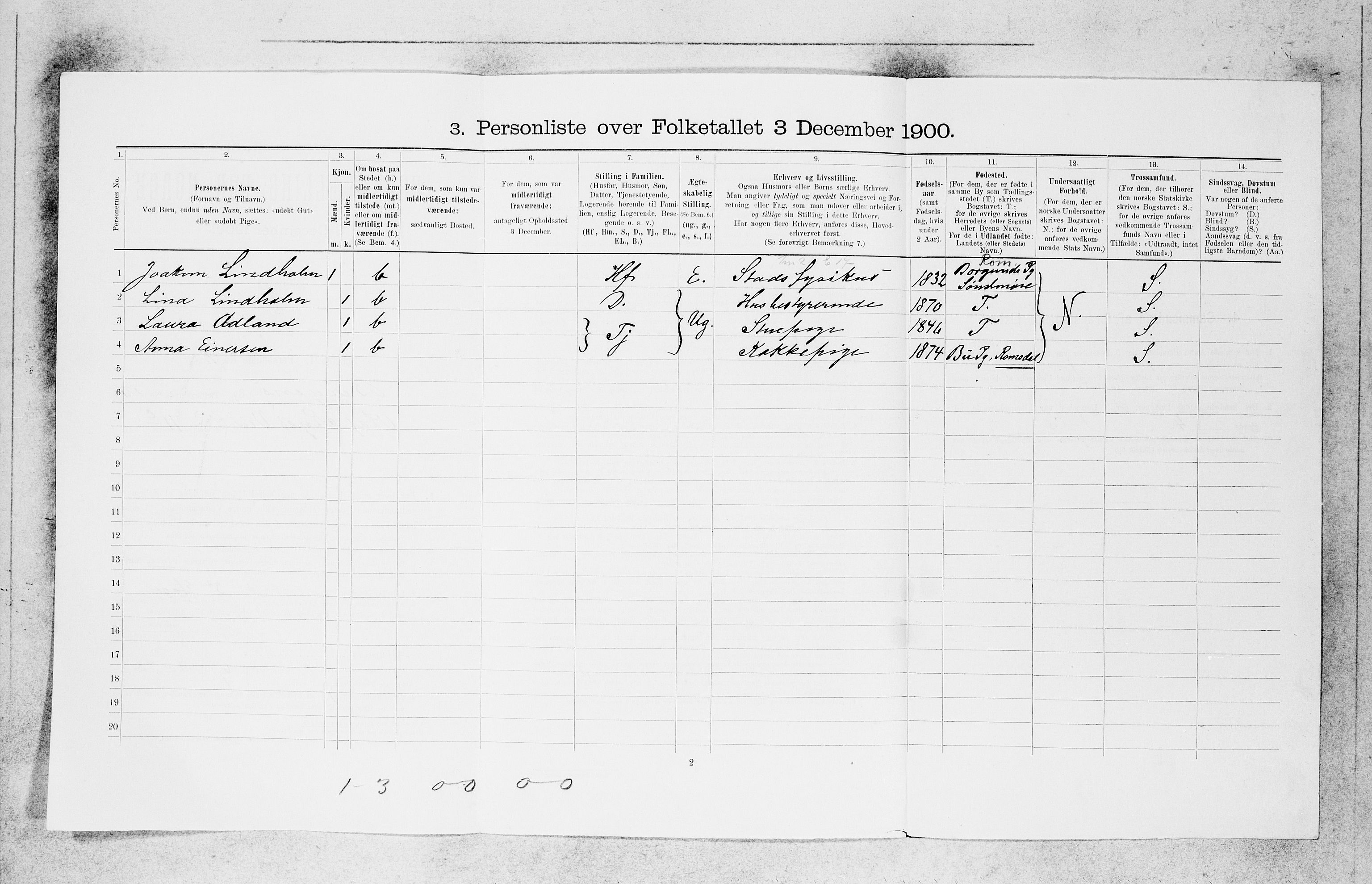 SAB, 1900 census for Bergen, 1900, p. 26911