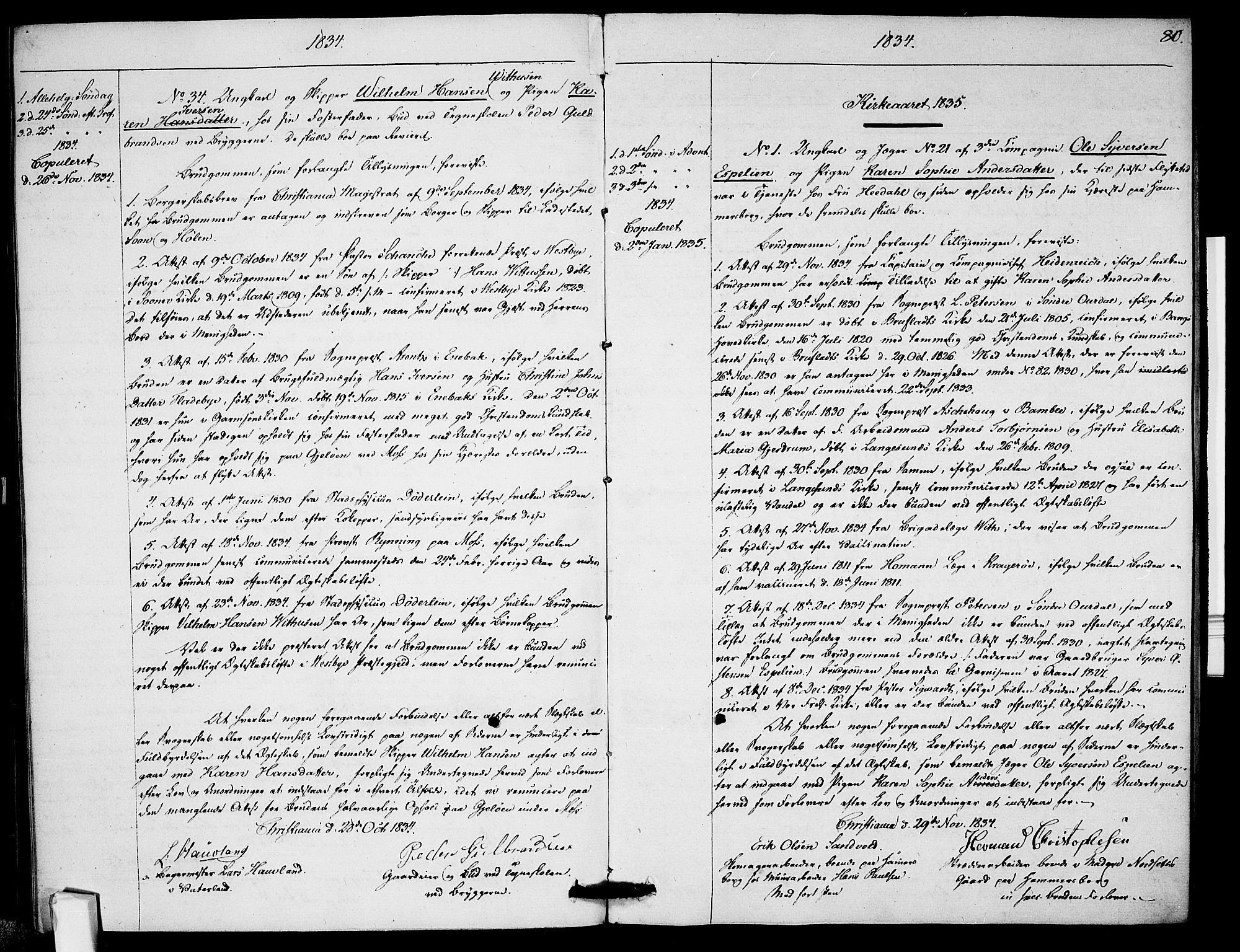 Garnisonsmenigheten Kirkebøker, SAO/A-10846/H/Ha/L0002: Banns register no. I 2, 1829-1835, p. 80