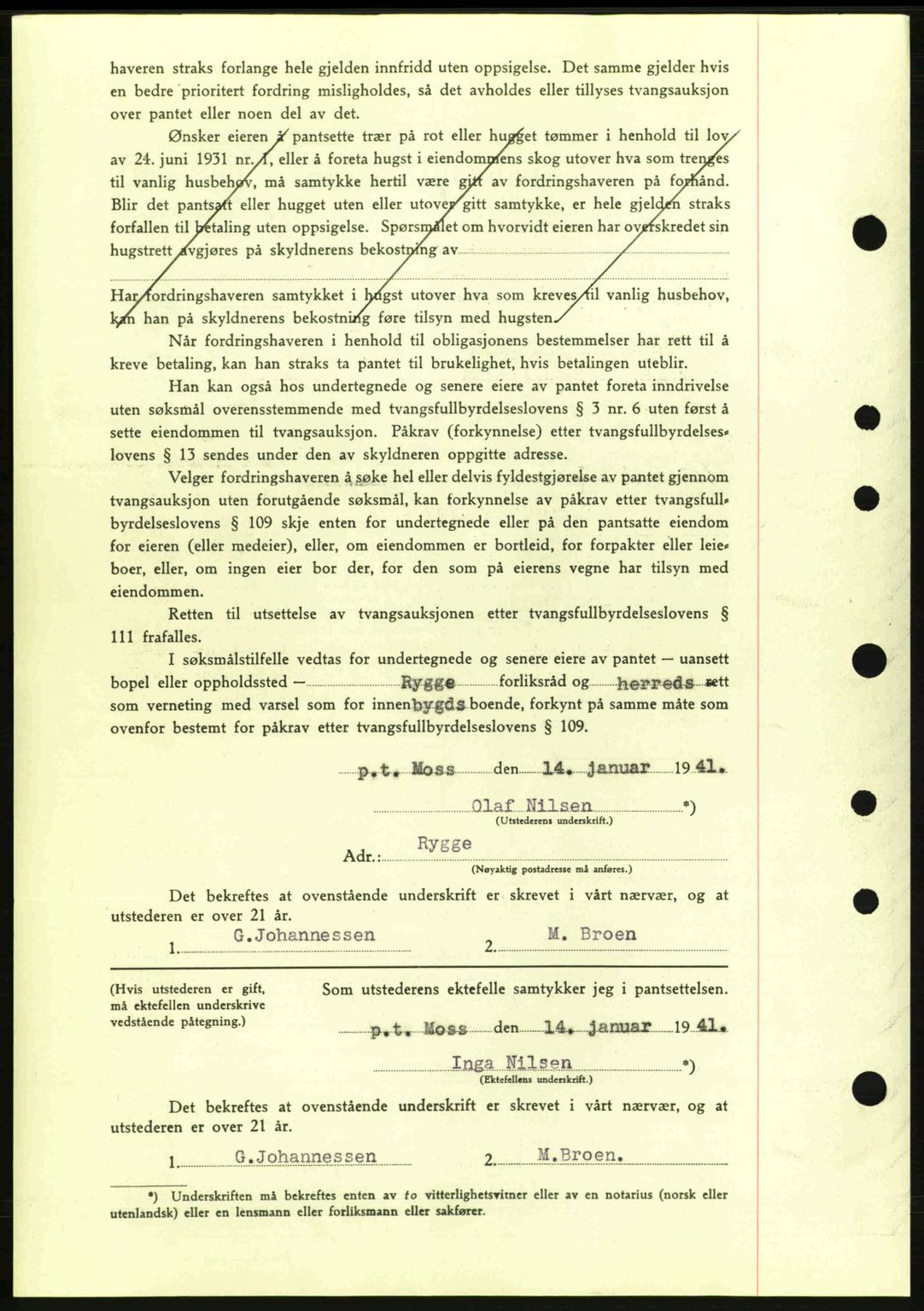Moss sorenskriveri, SAO/A-10168: Mortgage book no. B10, 1940-1941, Diary no: : 117/1941
