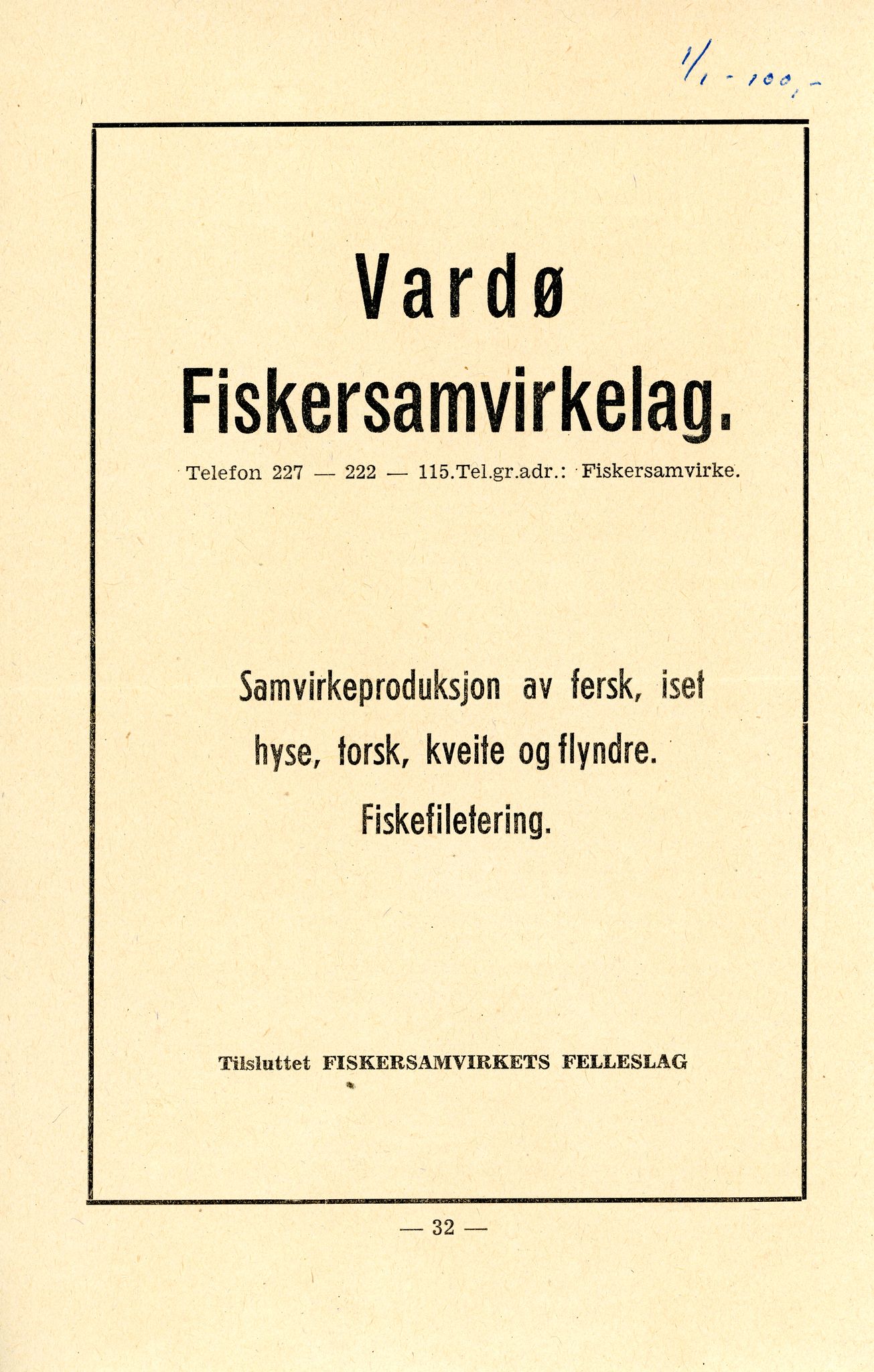 Vardø Fiskersamvirkelag, VAMU/A-0037/D/Da/L0001: Korrespondanse Ab-Eg, 1946-1950