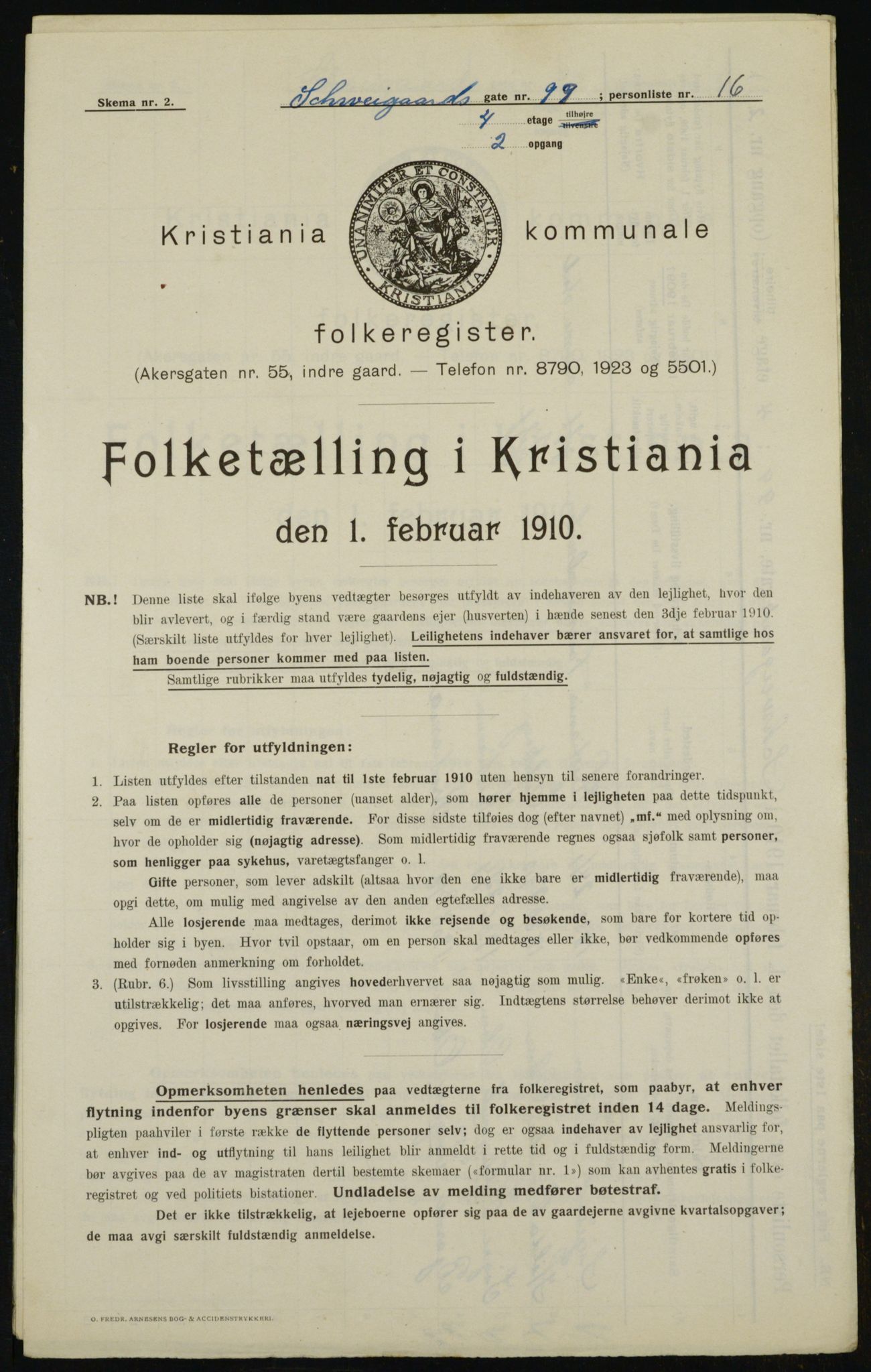 OBA, Municipal Census 1910 for Kristiania, 1910, p. 88491