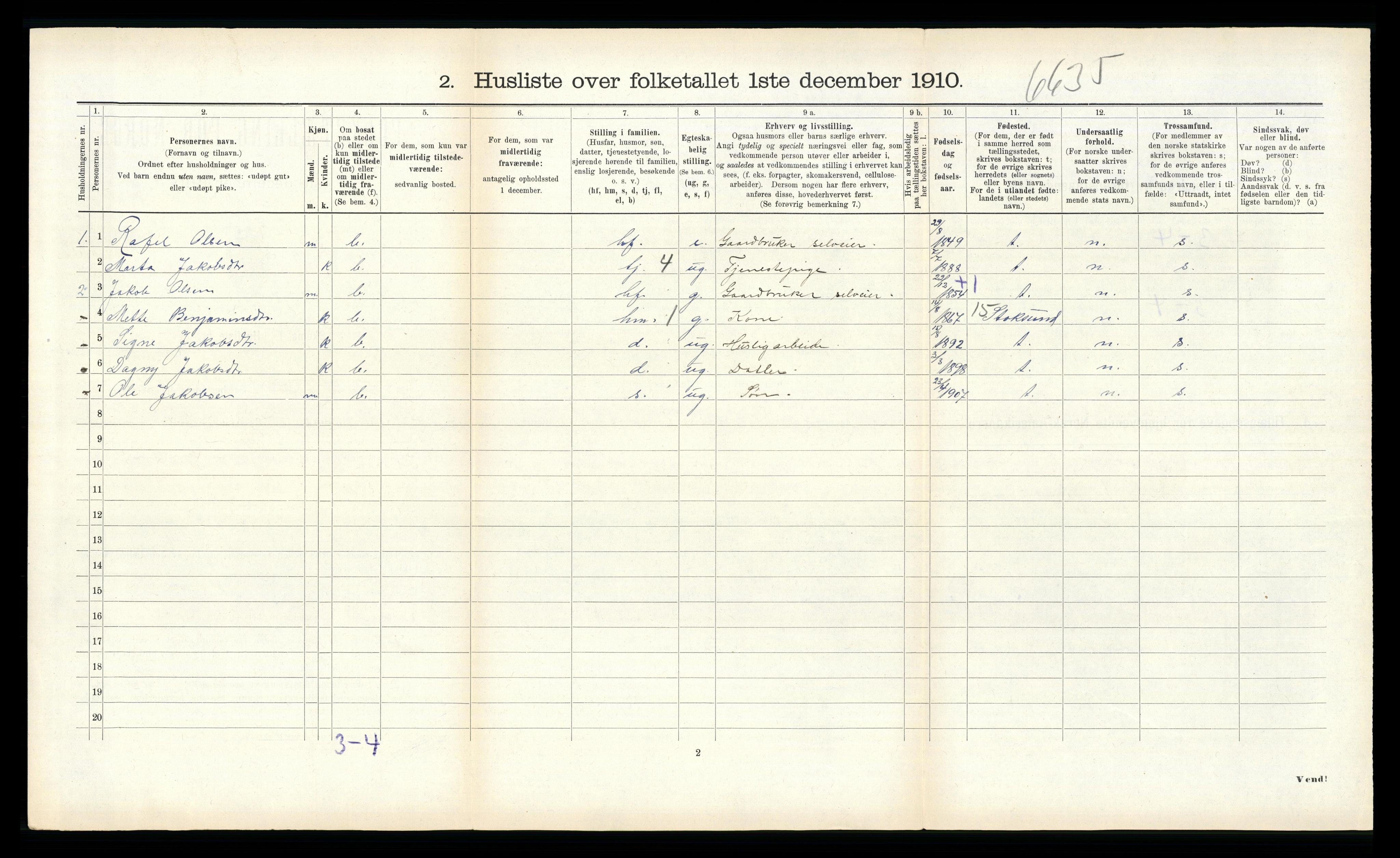 RA, 1910 census for Roan, 1910, p. 611