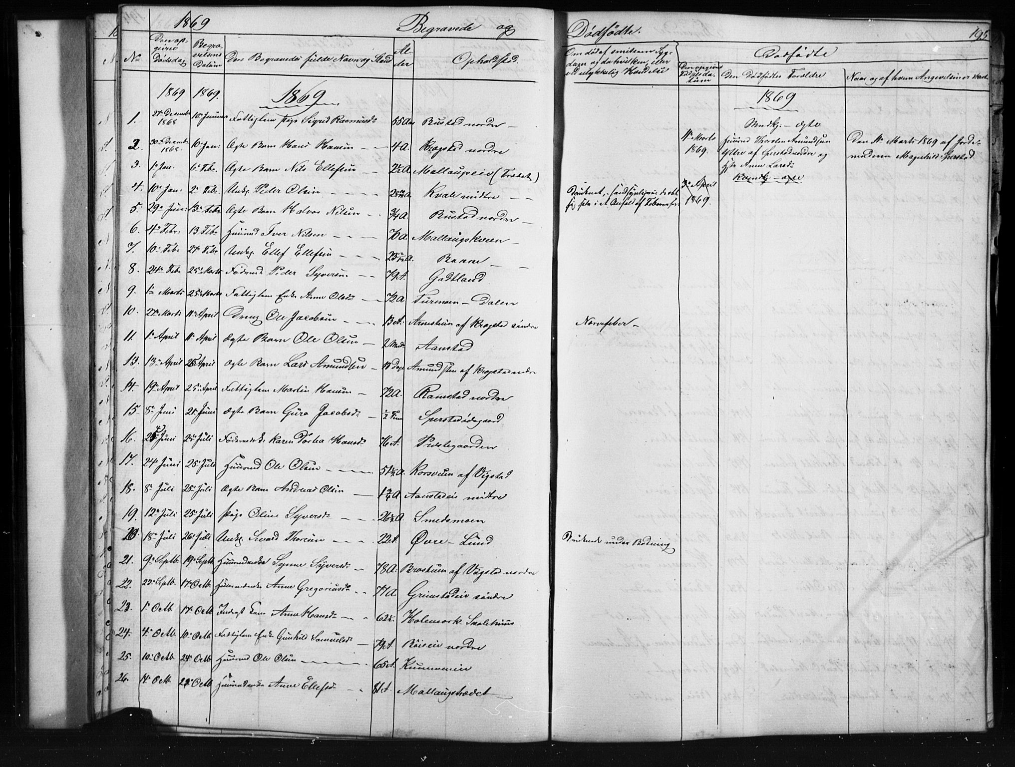 Skjåk prestekontor, SAH/PREST-072/H/Ha/Hab/L0001: Parish register (copy) no. 1, 1865-1893, p. 195