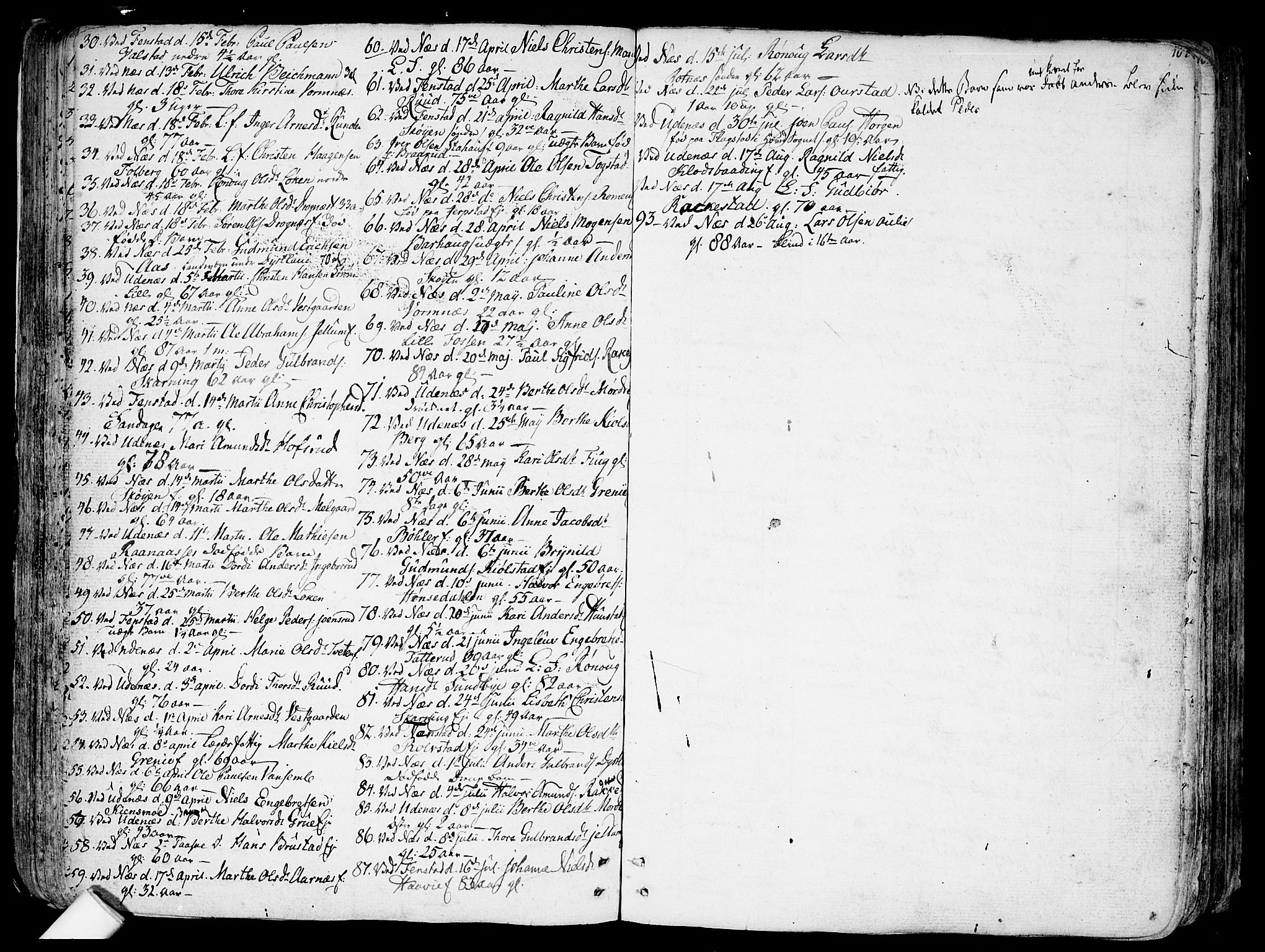Nes prestekontor Kirkebøker, SAO/A-10410/F/Fa/L0004: Parish register (official) no. I 4, 1781-1816, p. 107