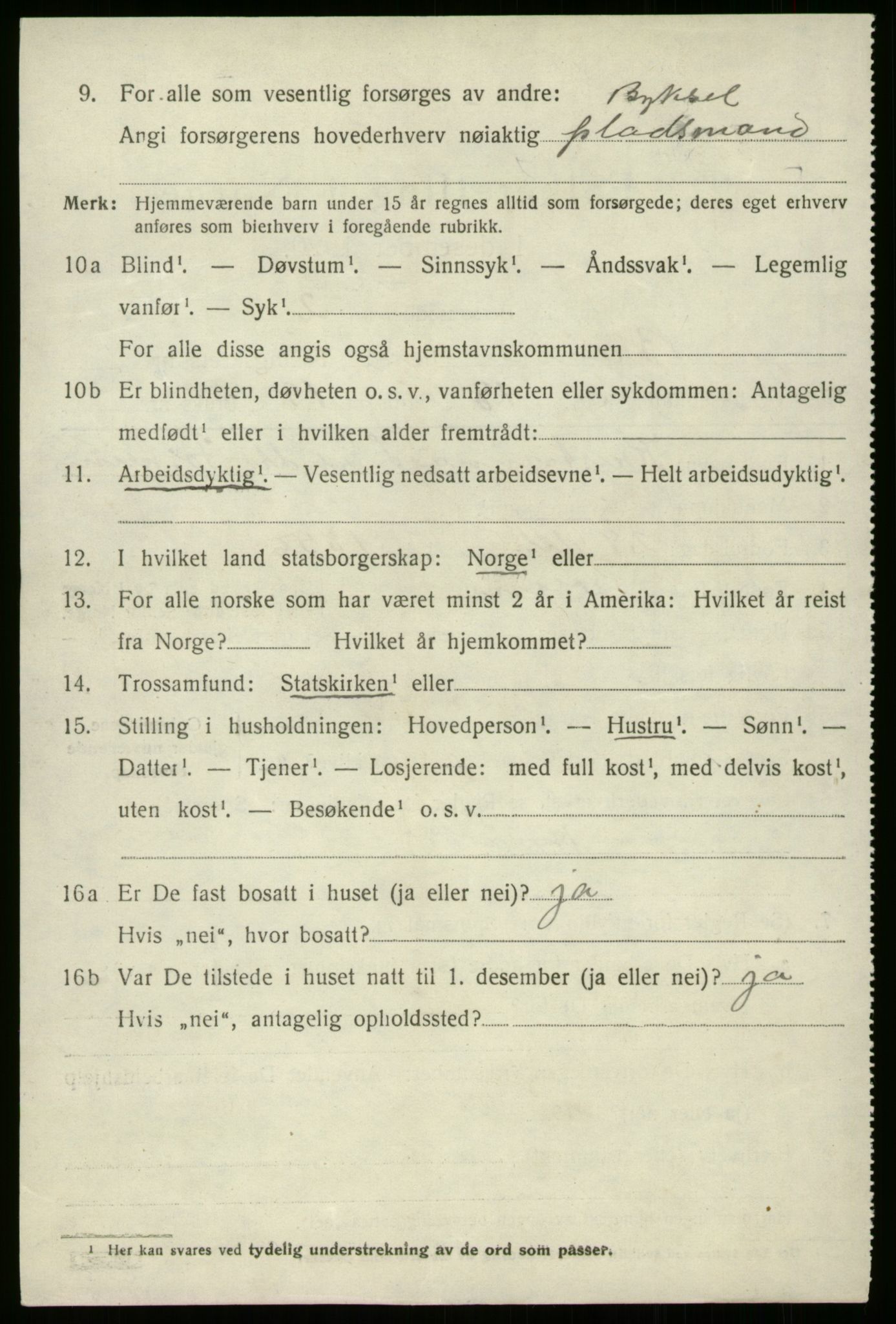 SAB, 1920 census for Breim, 1920, p. 2714