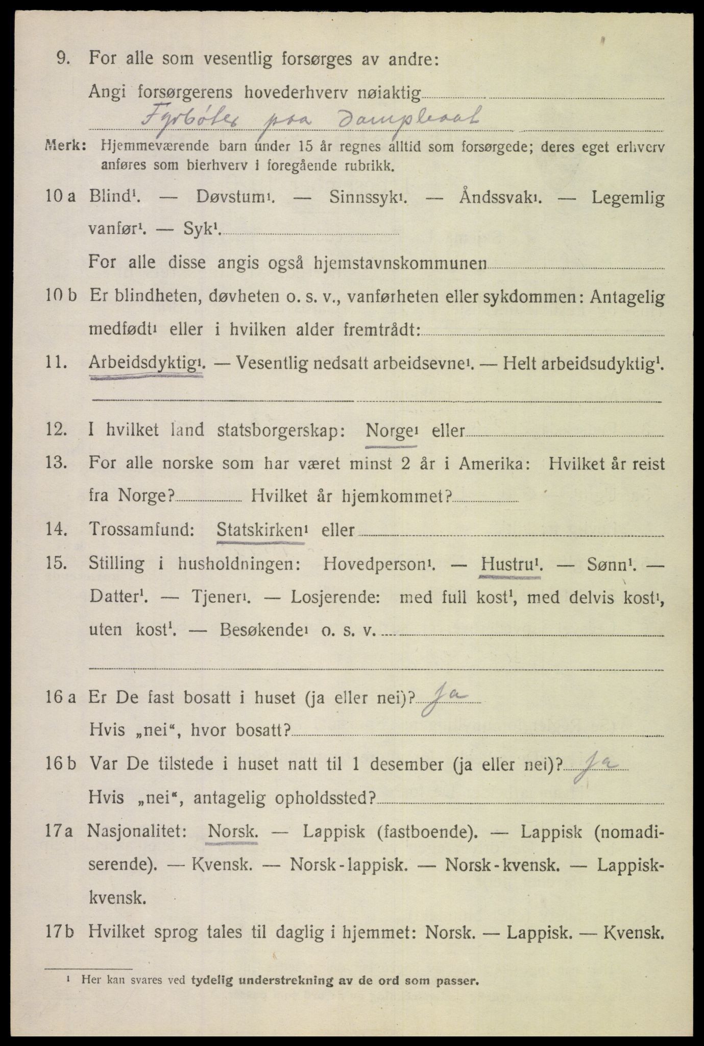 SAT, 1920 census for Lødingen, 1920, p. 2072