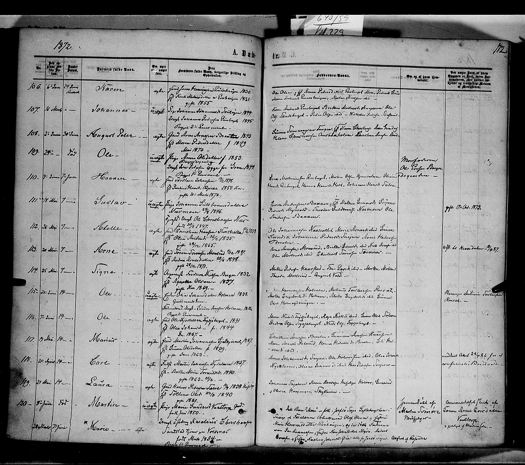 Grue prestekontor, SAH/PREST-036/H/Ha/Haa/L0010: Parish register (official) no. 10, 1864-1873, p. 112