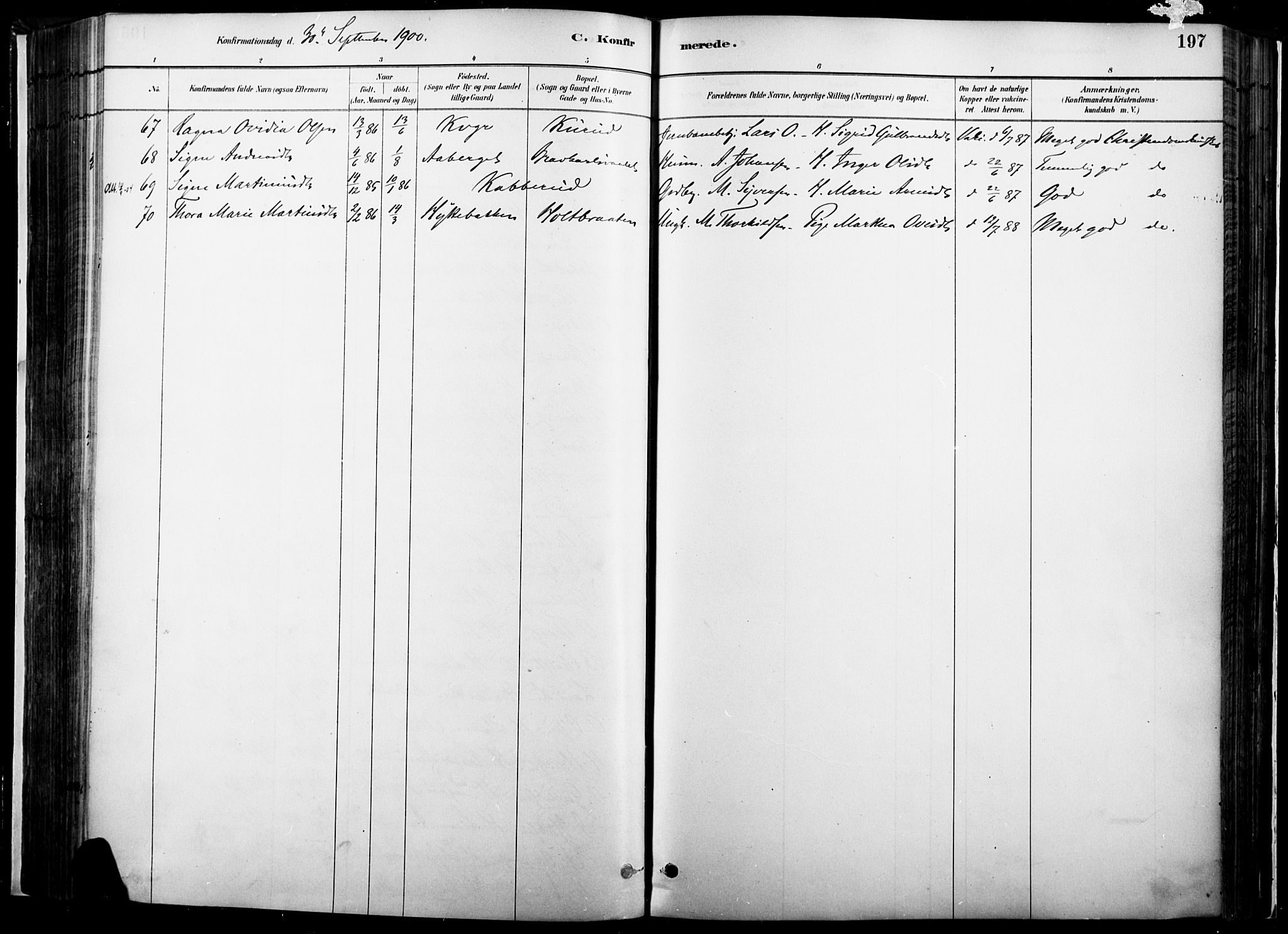 Vinger prestekontor, AV/SAH-PREST-024/H/Ha/Haa/L0014: Parish register (official) no. 14, 1881-1900, p. 197