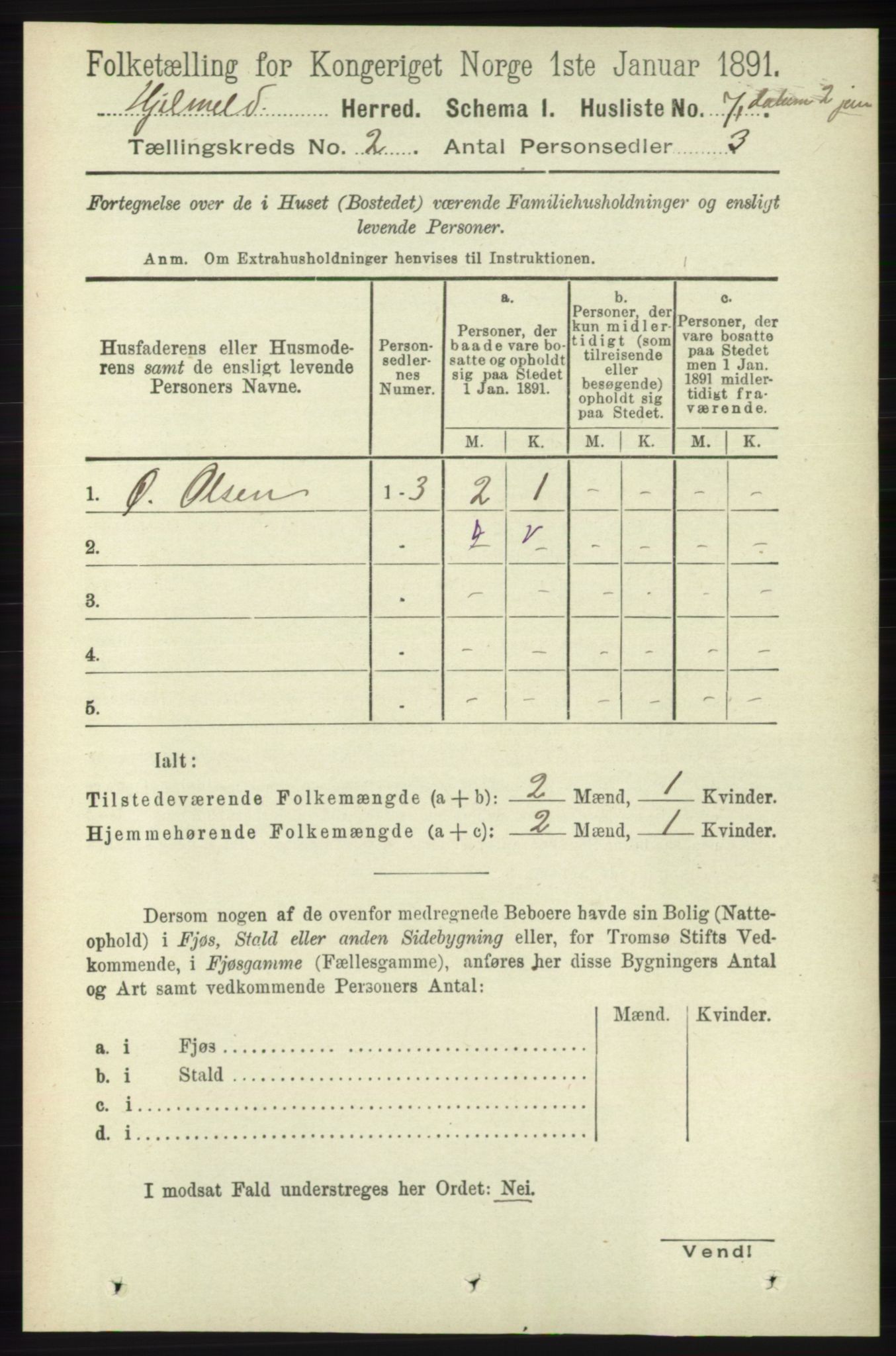 RA, 1891 census for 1133 Hjelmeland, 1891, p. 326