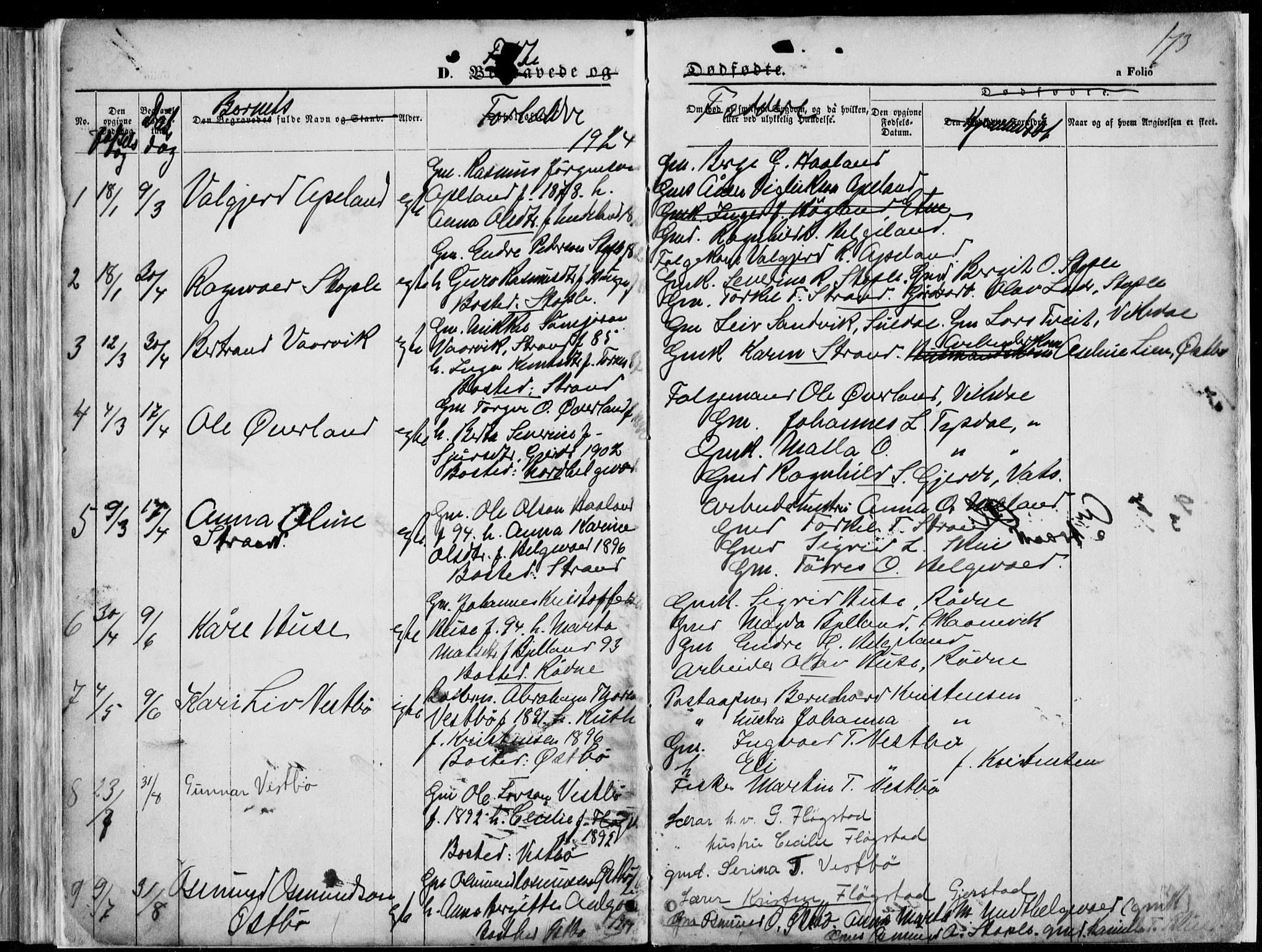 Vikedal sokneprestkontor, SAST/A-101840/01/V: Parish register (copy) no. B 10, 1864-1926, p. 173