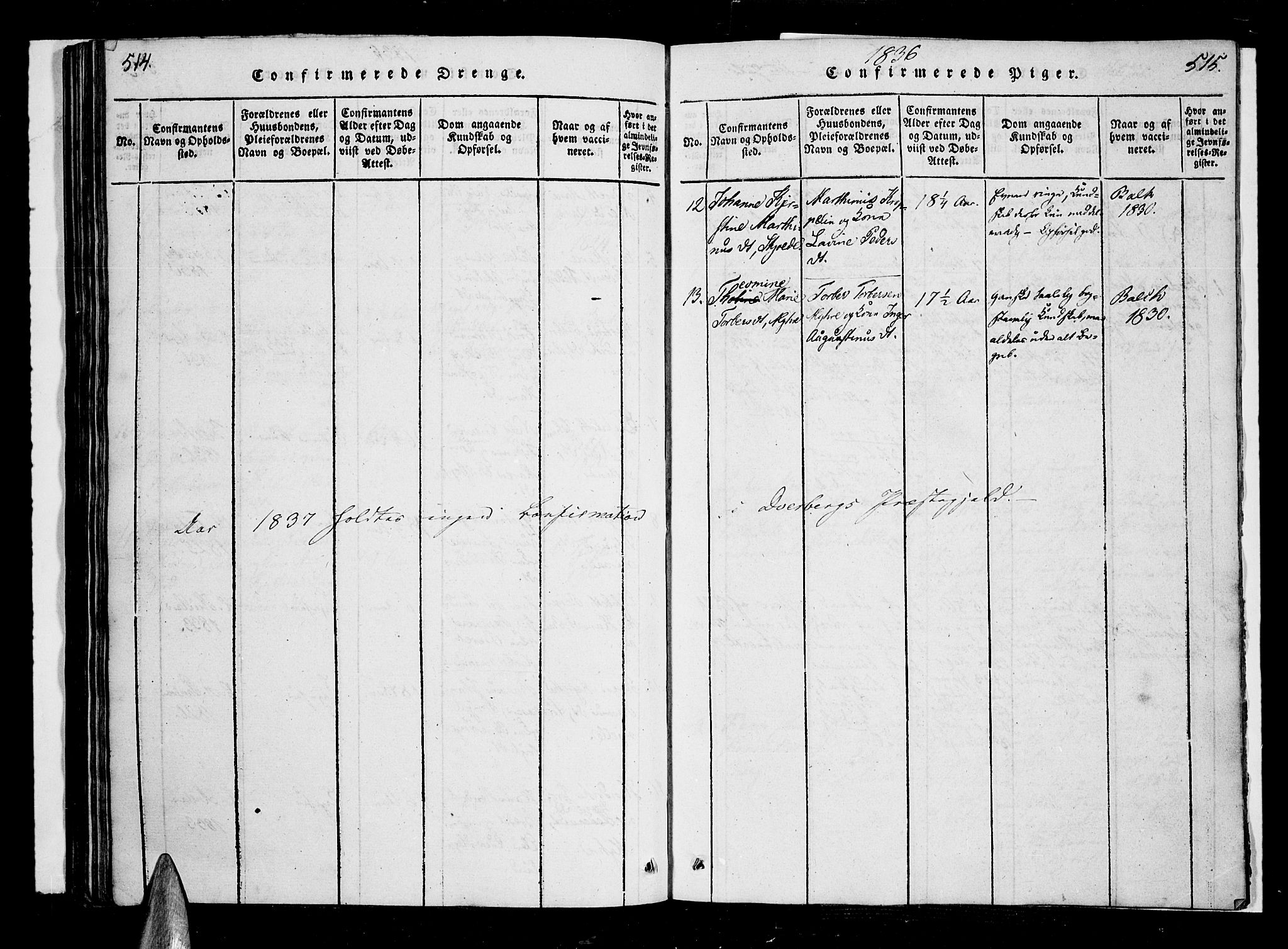 Ministerialprotokoller, klokkerbøker og fødselsregistre - Nordland, AV/SAT-A-1459/897/L1395: Parish register (official) no. 897A03, 1820-1841, p. 514-515