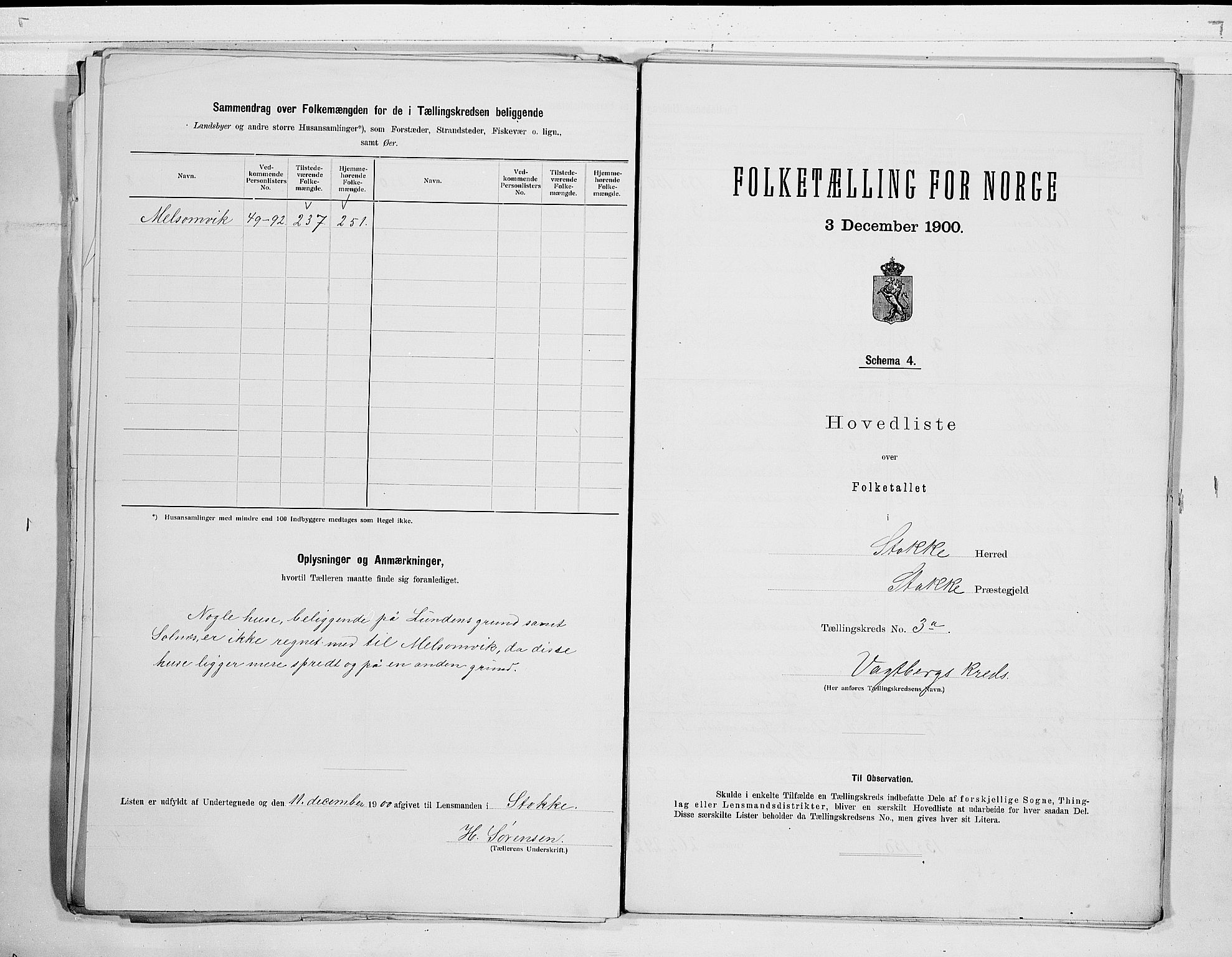 RA, 1900 census for Stokke, 1900, p. 10