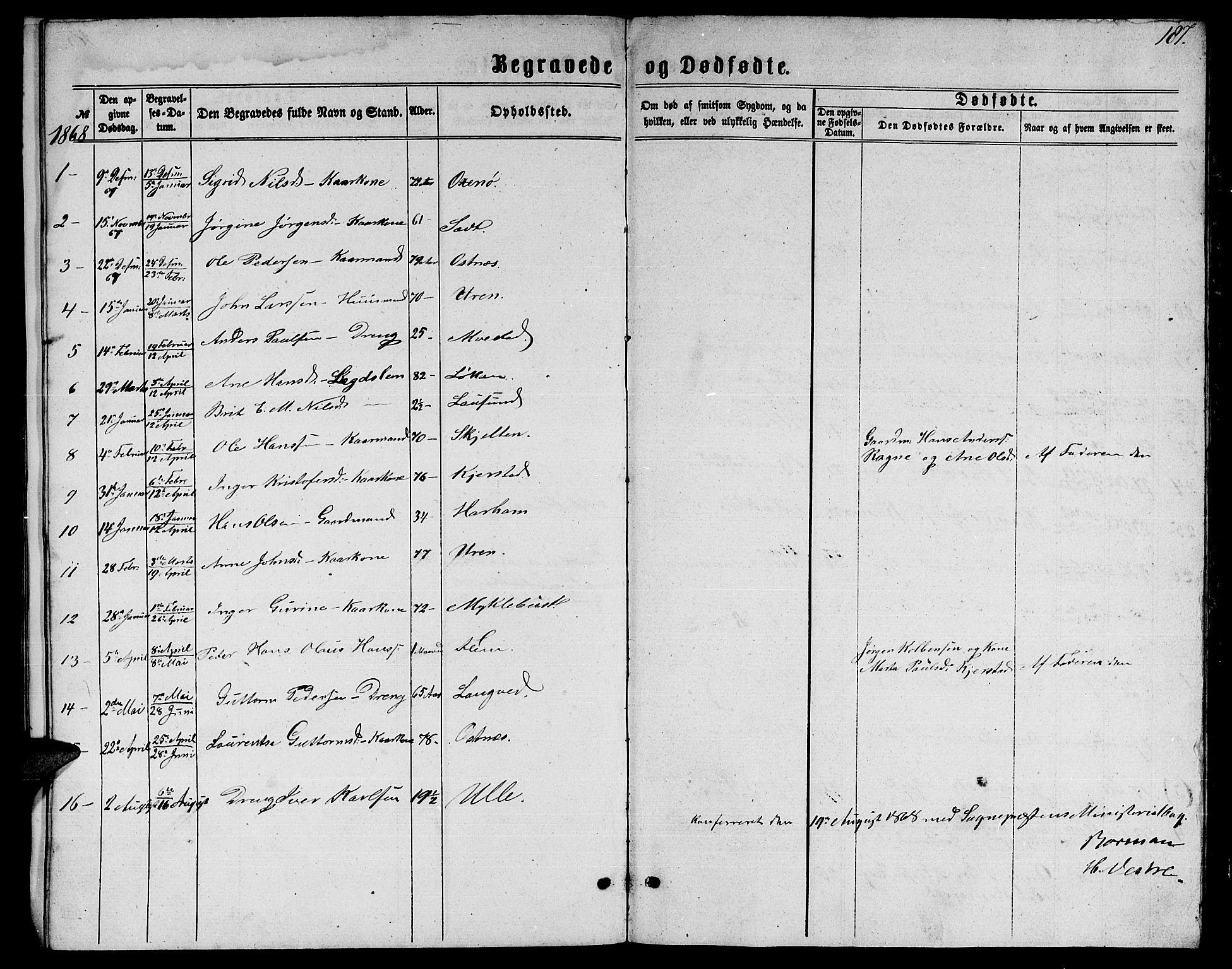 Ministerialprotokoller, klokkerbøker og fødselsregistre - Møre og Romsdal, AV/SAT-A-1454/536/L0508: Parish register (copy) no. 536C03, 1860-1870, p. 187