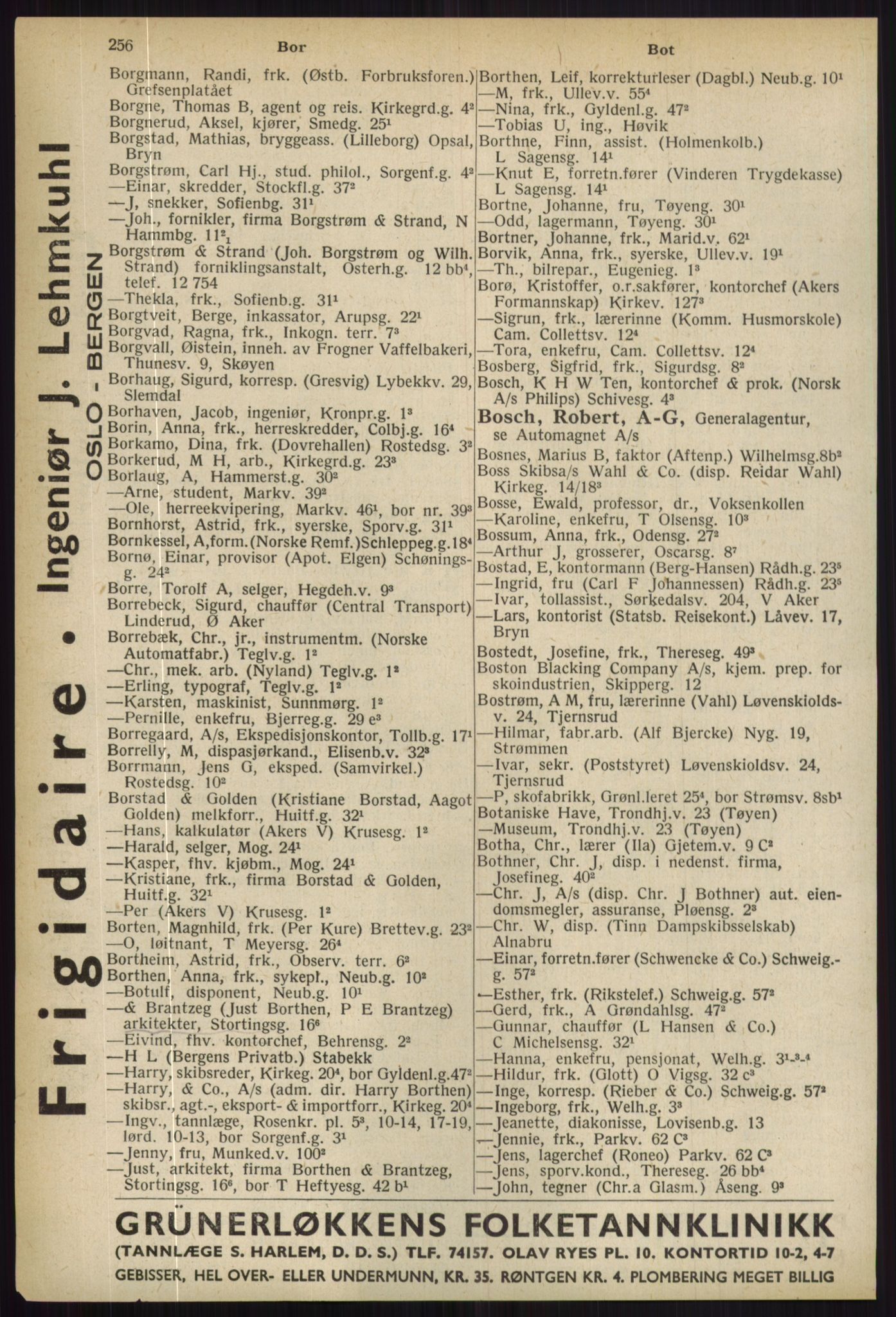 Kristiania/Oslo adressebok, PUBL/-, 1936, p. 256