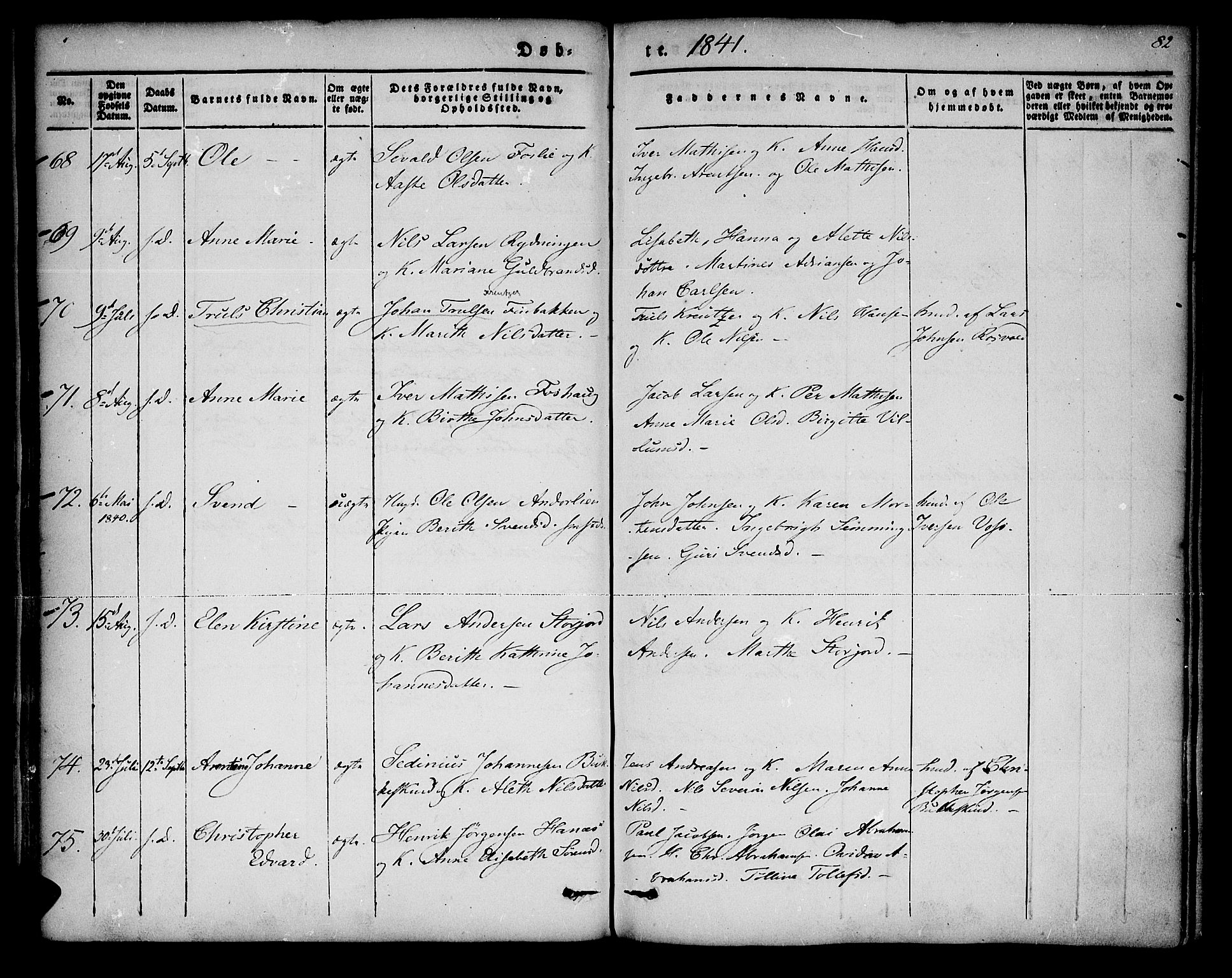 Lenvik sokneprestembete, AV/SATØ-S-1310/H/Ha/Haa/L0004kirke: Parish register (official) no. 4, 1832-1844, p. 82