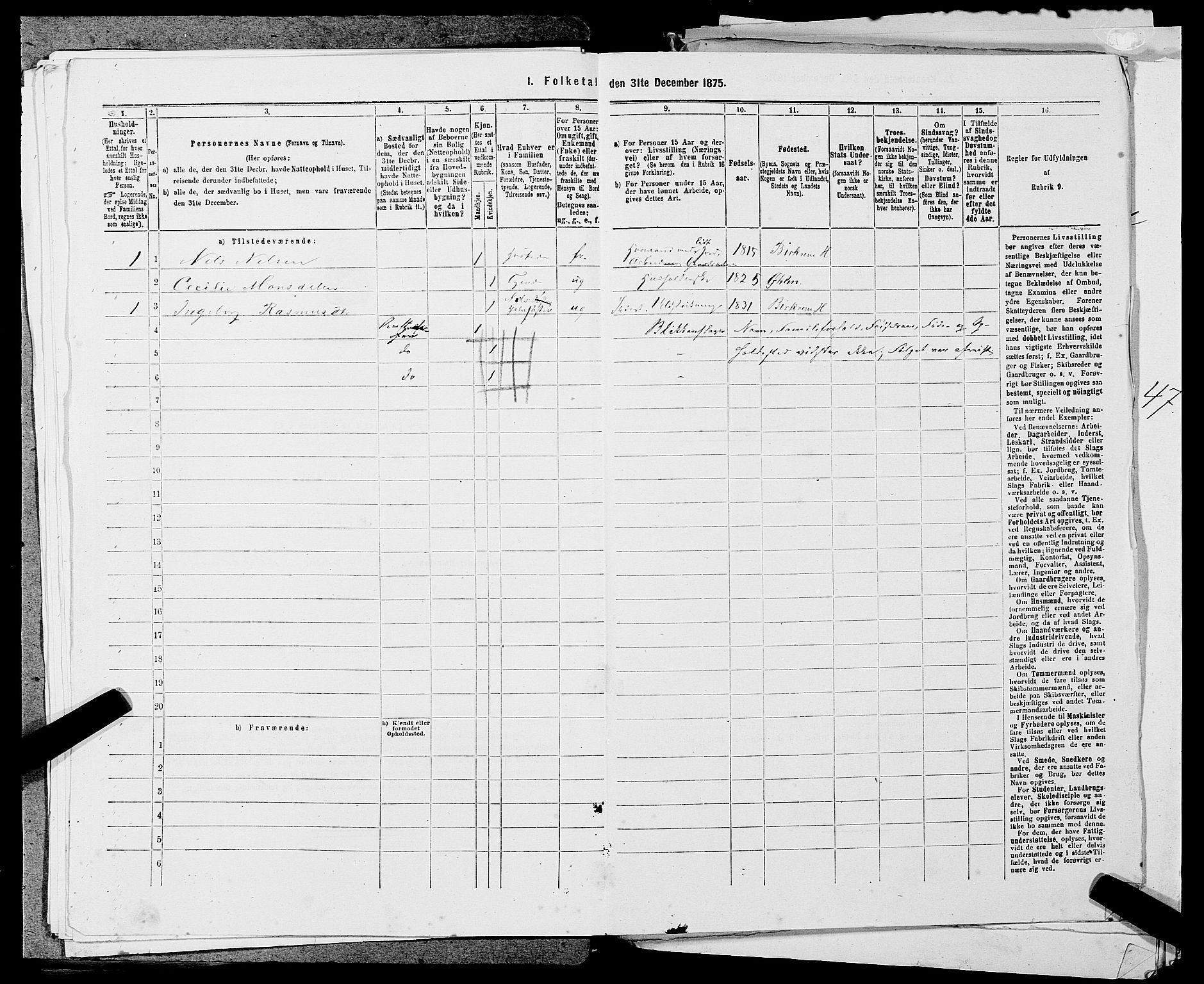 SAST, 1875 census for 1115P Helleland, 1875, p. 667