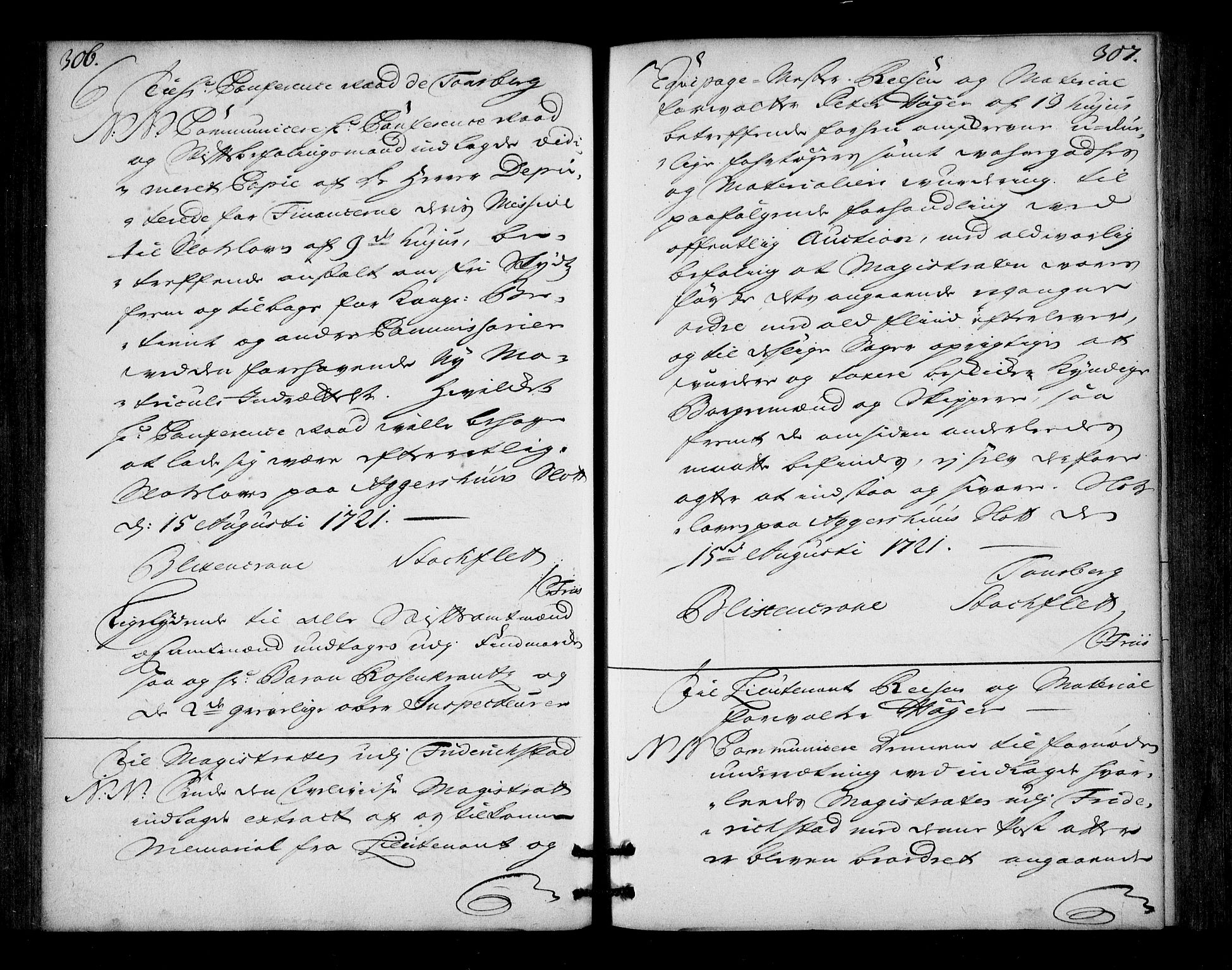 Stattholderembetet 1572-1771, AV/RA-EA-2870/Bd/L0013: Ordreprotokoll, 1720-1722, p. 306-307