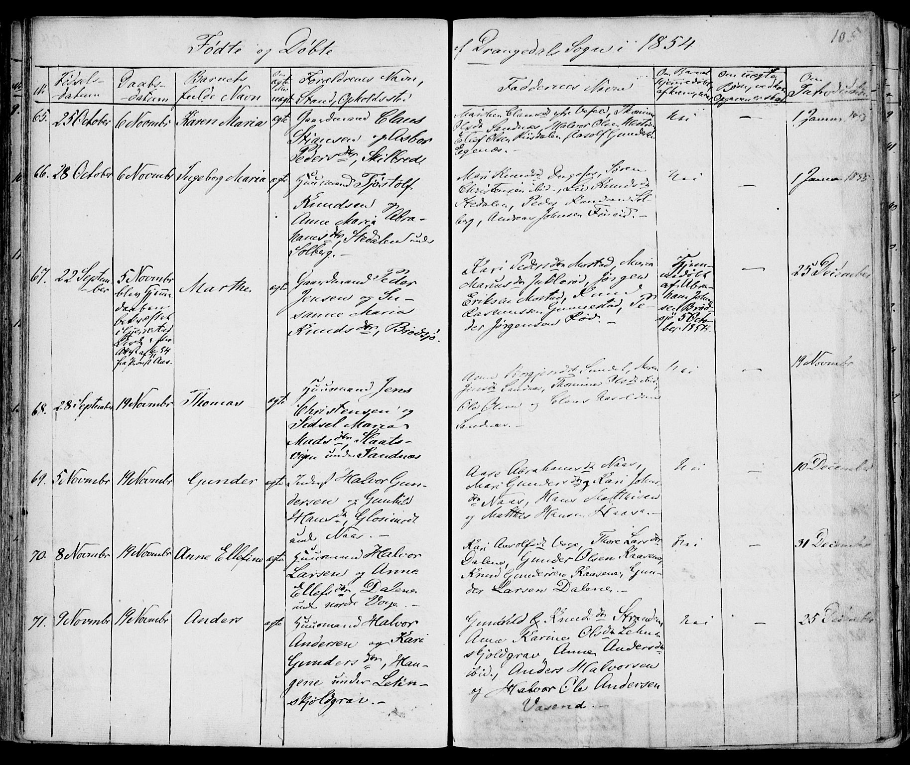 Drangedal kirkebøker, AV/SAKO-A-258/F/Fa/L0007a: Parish register (official) no. 7a, 1837-1856, p. 105