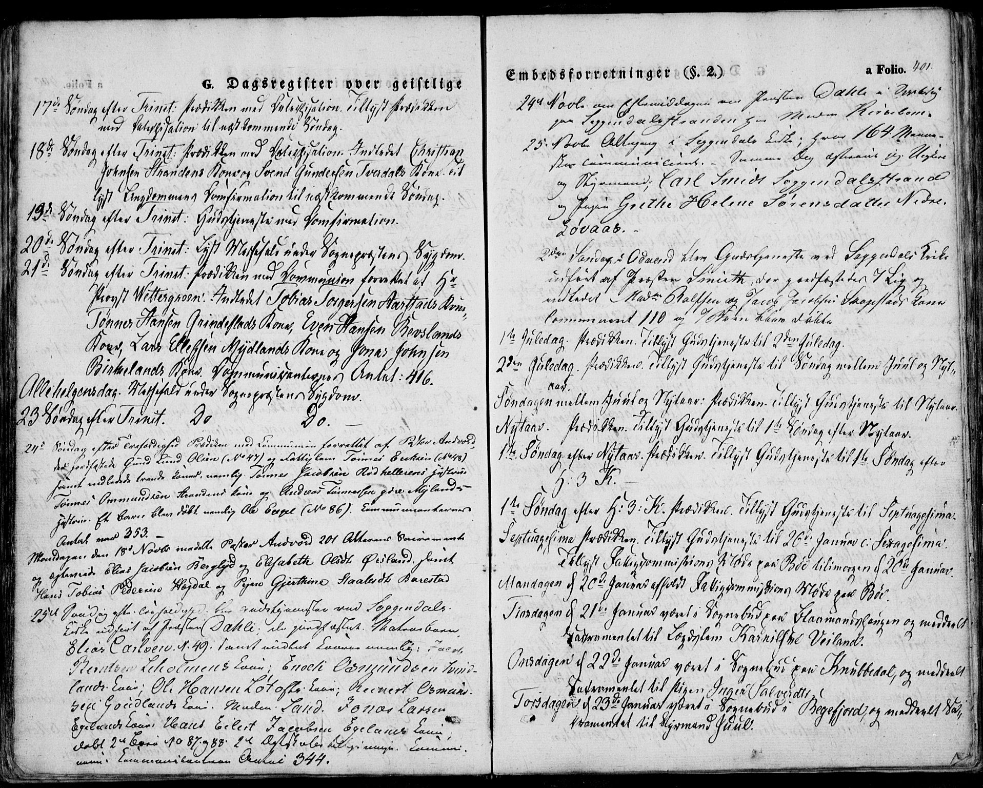 Sokndal sokneprestkontor, SAST/A-101808: Parish register (official) no. A 8.2, 1842-1857, p. 401