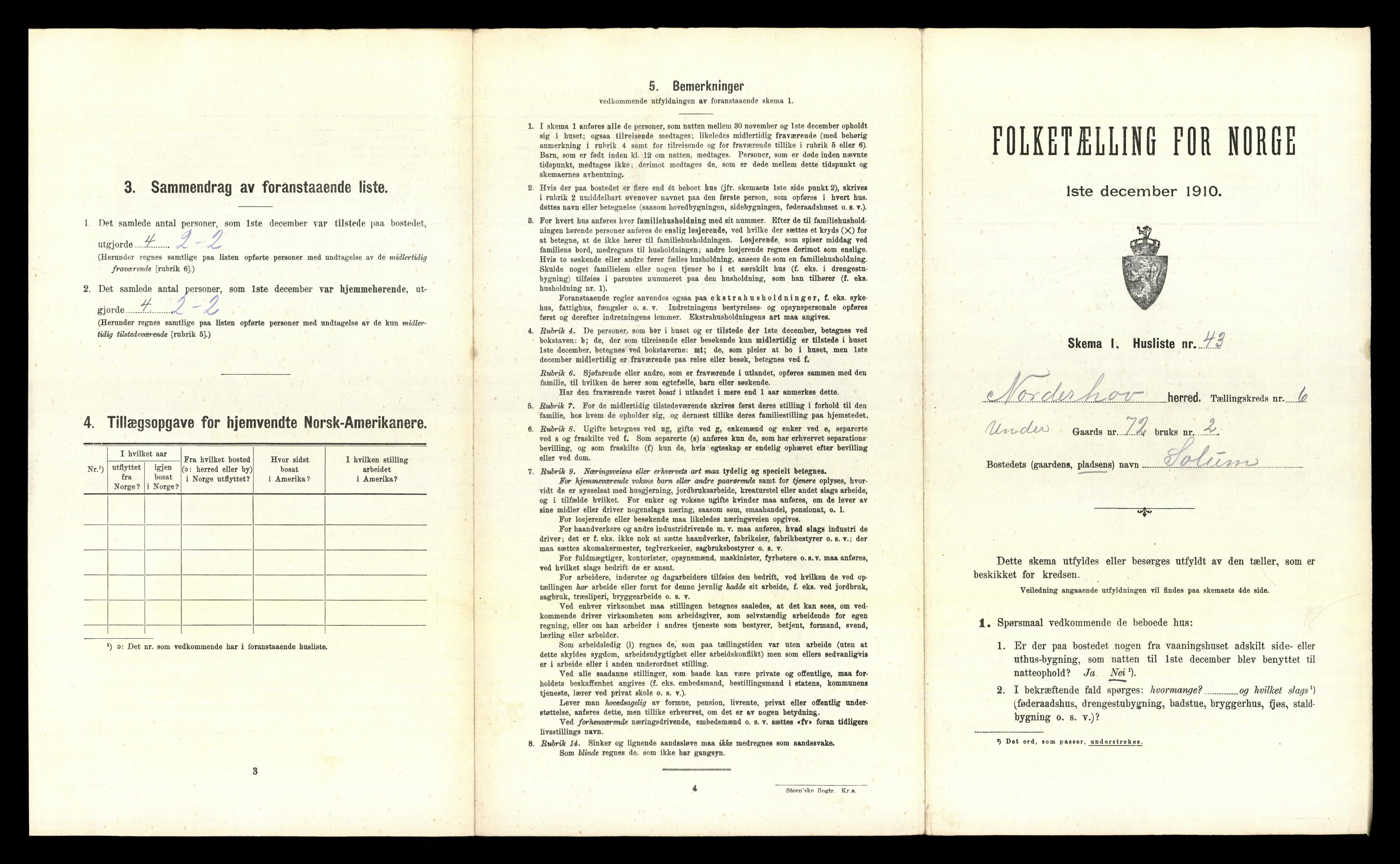 RA, 1910 census for Norderhov, 1910, p. 1560