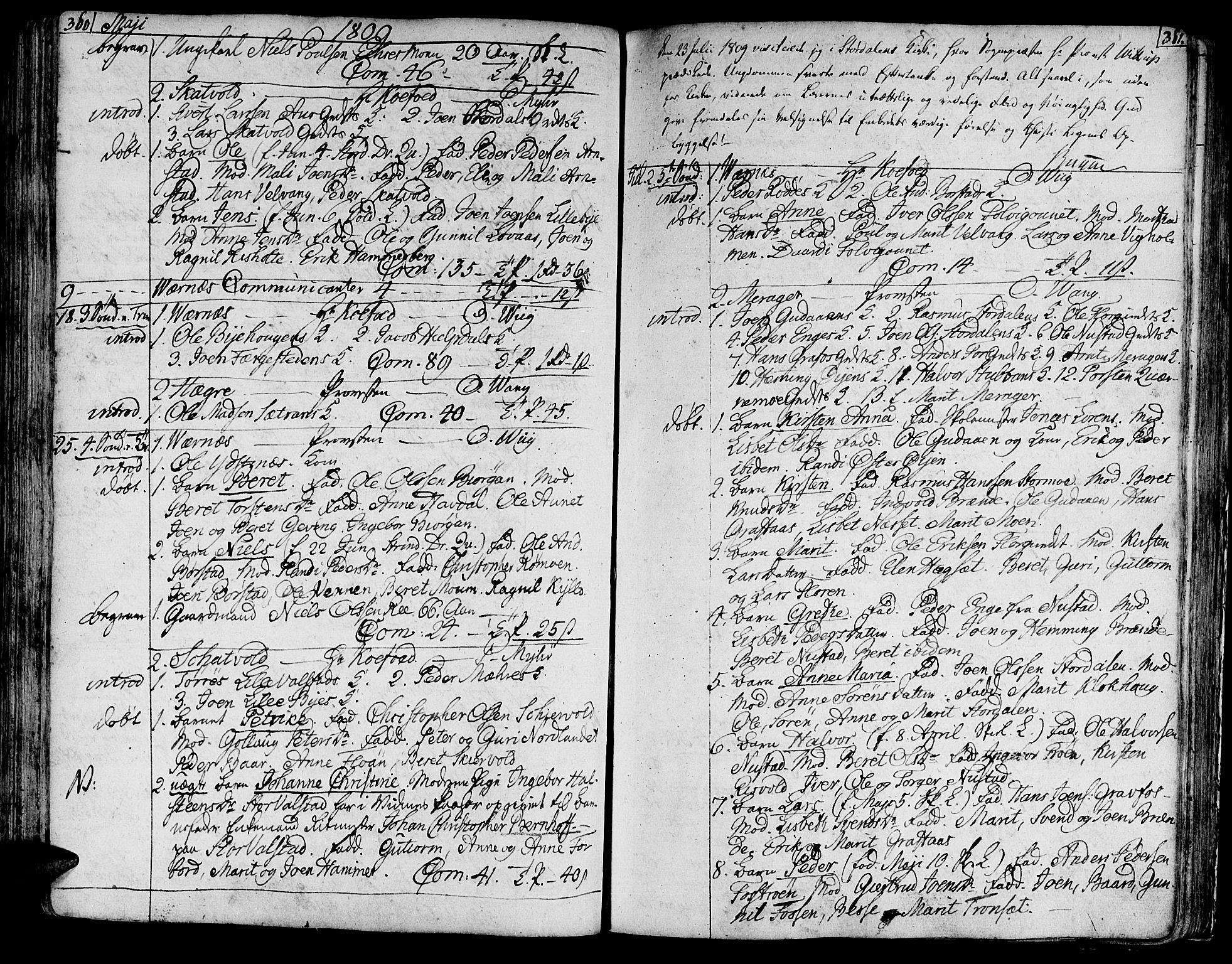 Ministerialprotokoller, klokkerbøker og fødselsregistre - Nord-Trøndelag, SAT/A-1458/709/L0060: Parish register (official) no. 709A07, 1797-1815, p. 360-361