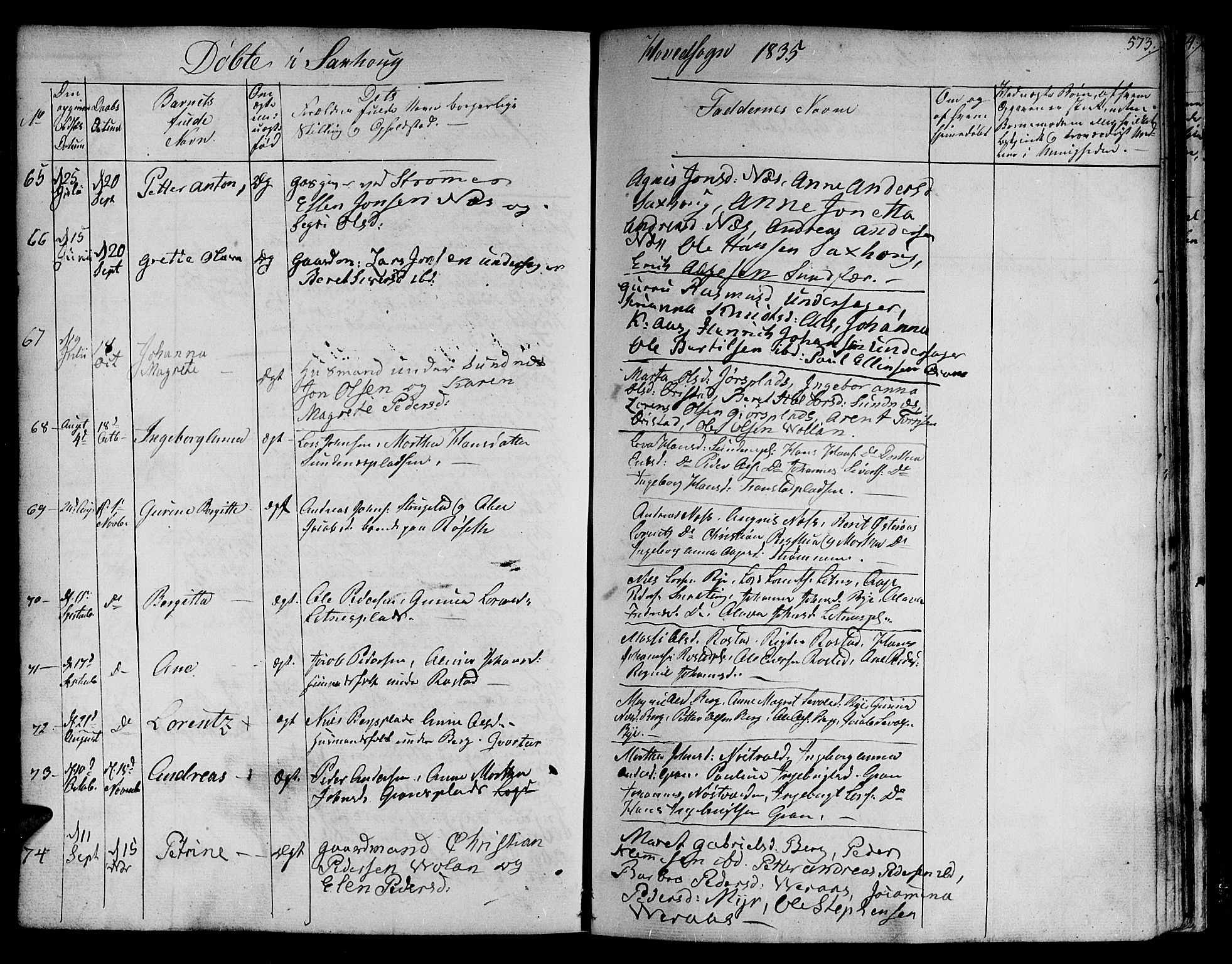 Ministerialprotokoller, klokkerbøker og fødselsregistre - Nord-Trøndelag, SAT/A-1458/730/L0277: Parish register (official) no. 730A06 /1, 1830-1839, p. 573