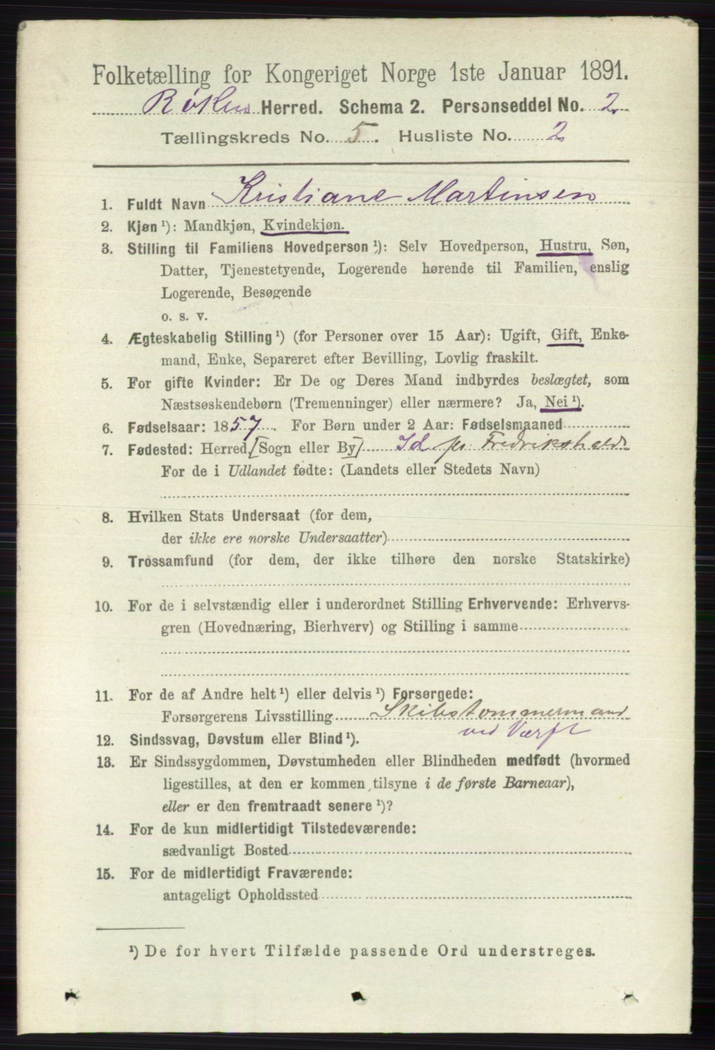 RA, 1891 census for 0627 Røyken, 1891, p. 2895