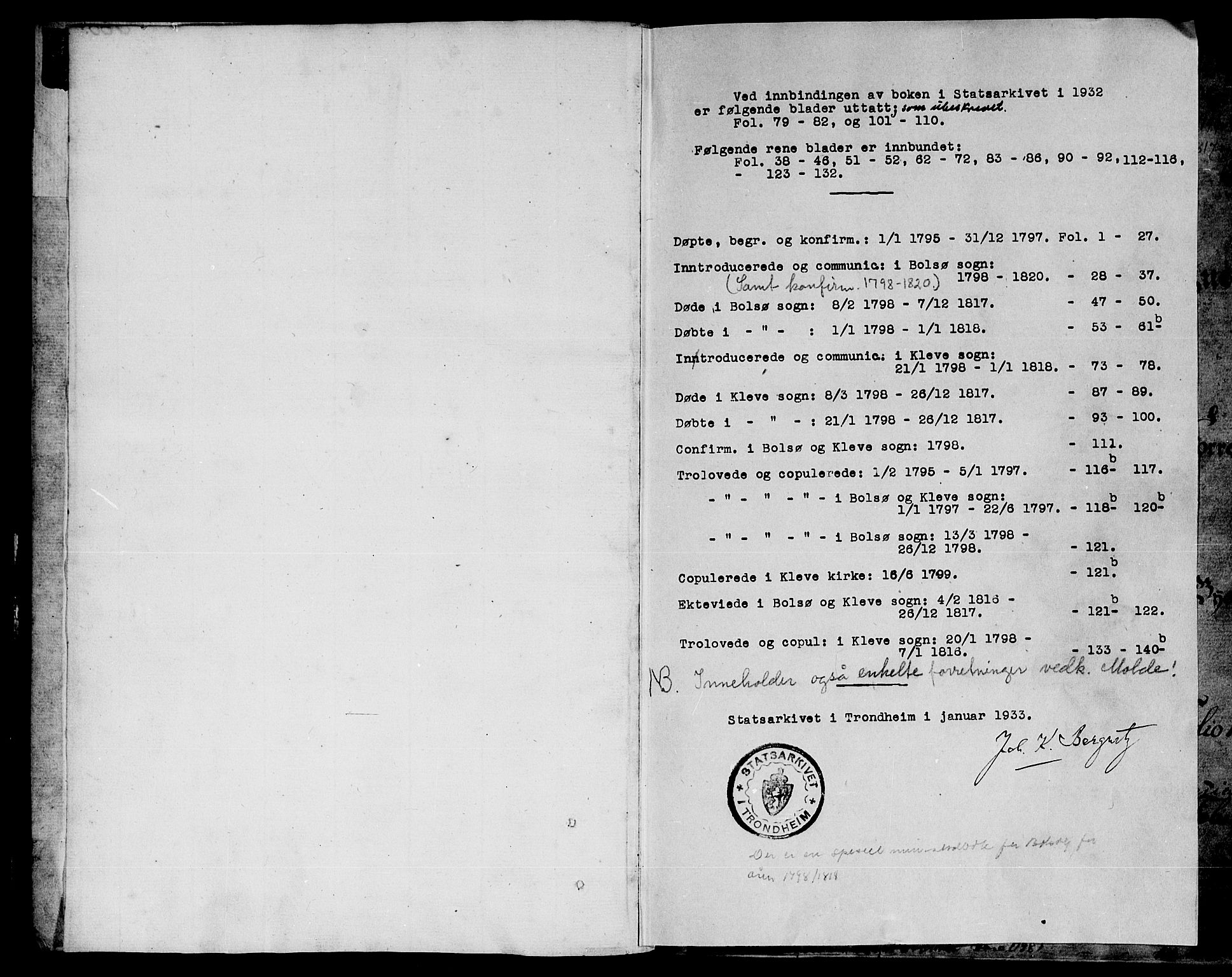 Ministerialprotokoller, klokkerbøker og fødselsregistre - Møre og Romsdal, SAT/A-1454/555/L0650: Parish register (official) no. 555A02 /2, 1798-1821