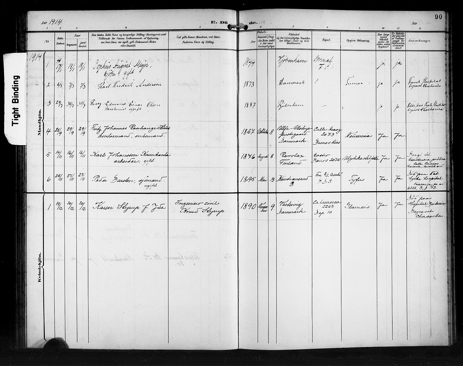 Den norske sjømannsmisjon i utlandet/Syd-Amerika (Buenos Aires m.fl.), SAB/SAB/PA-0118/H/Ha/L0002: Parish register (official) no. A 2, 1899-1919, p. 90