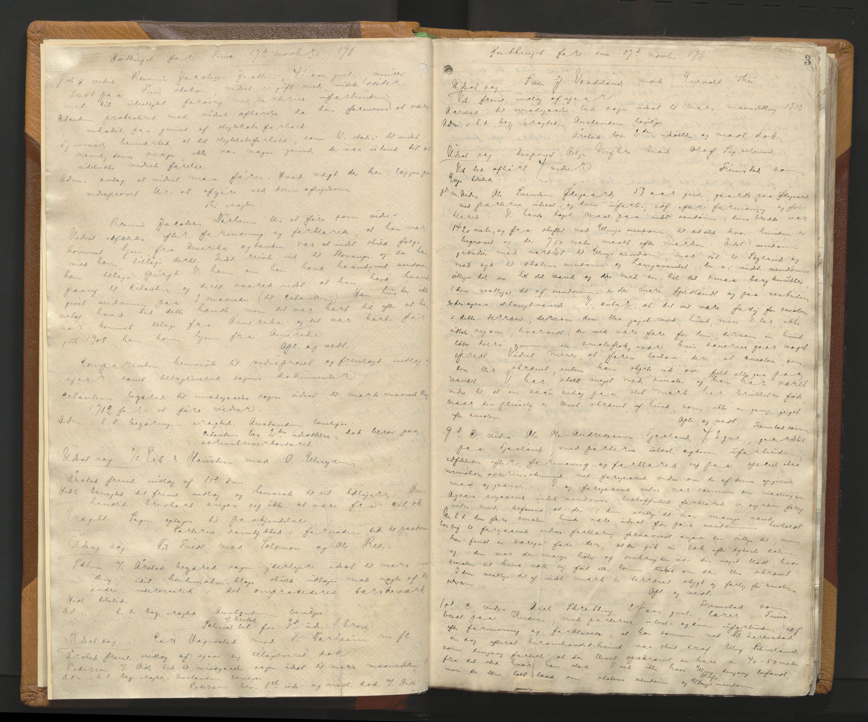 Jæren sorenskriveri, AV/SAST-A-100310/01/3/30/30BA/L0012: TINGBOK 18, 1911-1915, p. 2-3