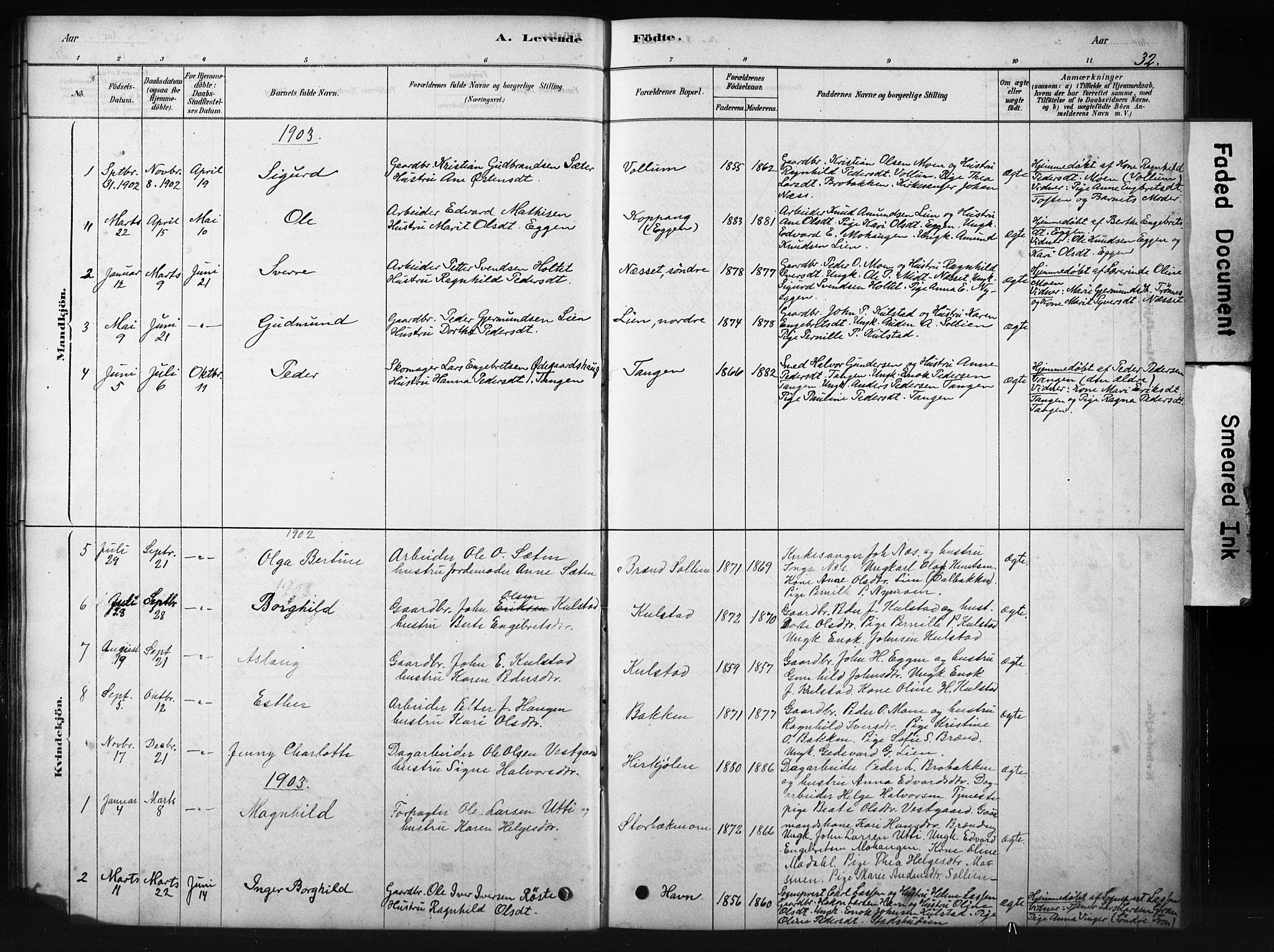 Sollia prestekontor, SAH/PREST-050/H/Ha/Hab/L0002: Parish register (copy) no. 2, 1880-1933, p. 32