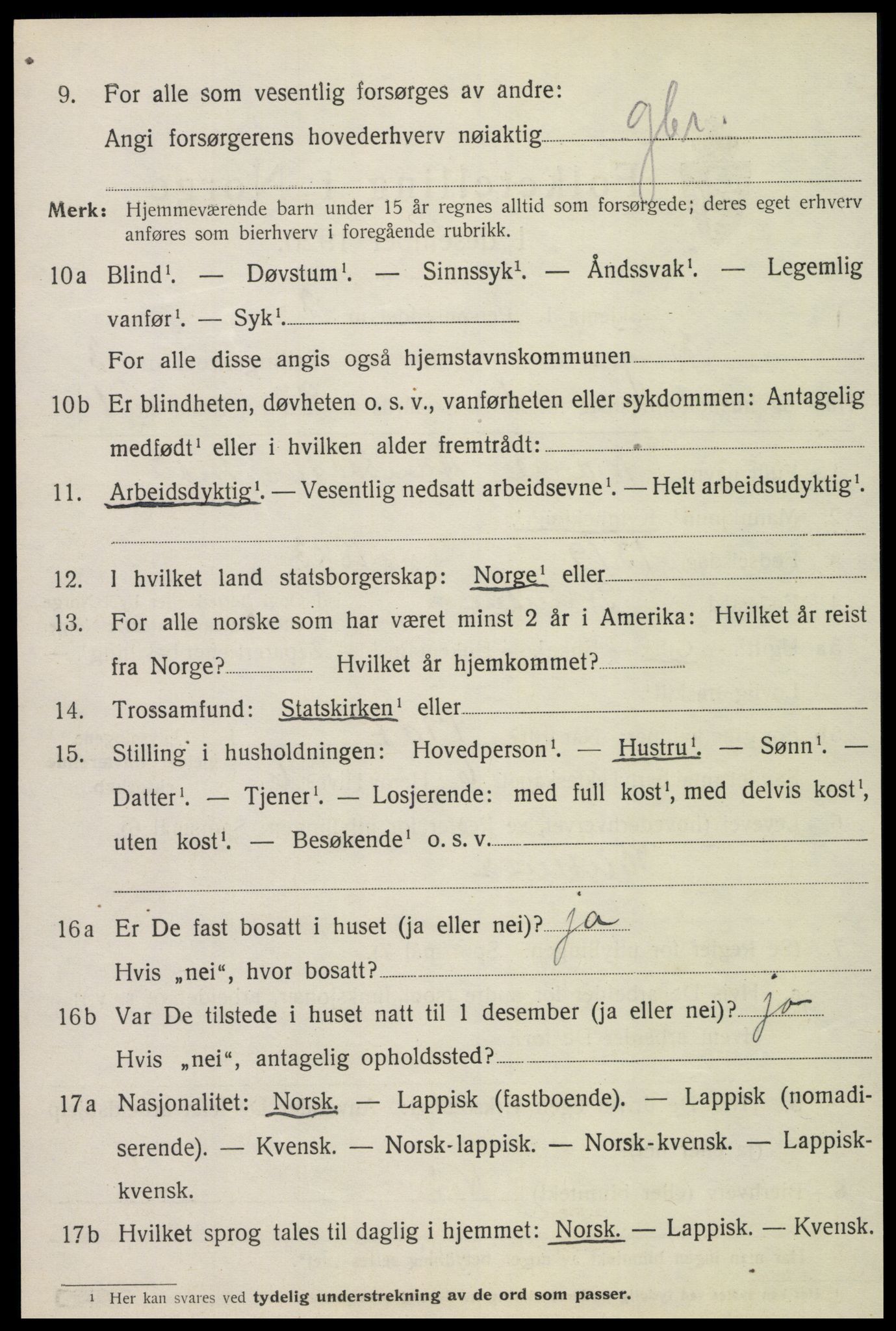 SAT, 1920 census for Skogn, 1920, p. 4598